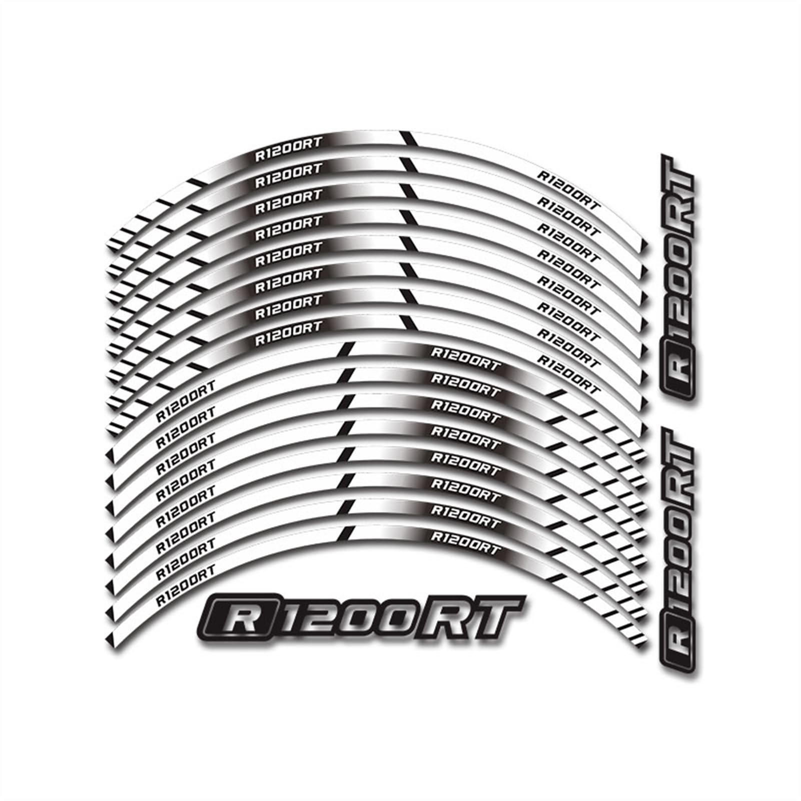 Motorcycle Parts Contour Wheel Decoration Decal Sticker for BMW R1200RT R1200 RT R 1200(Bianco)