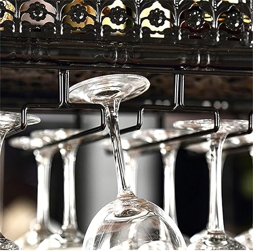 Miniatura 10 de AZMANI Estante colgante para vinos, soporte de vino de techo, estante para copas de vino para el hogar, adornos creativos, copas de metal, soporte