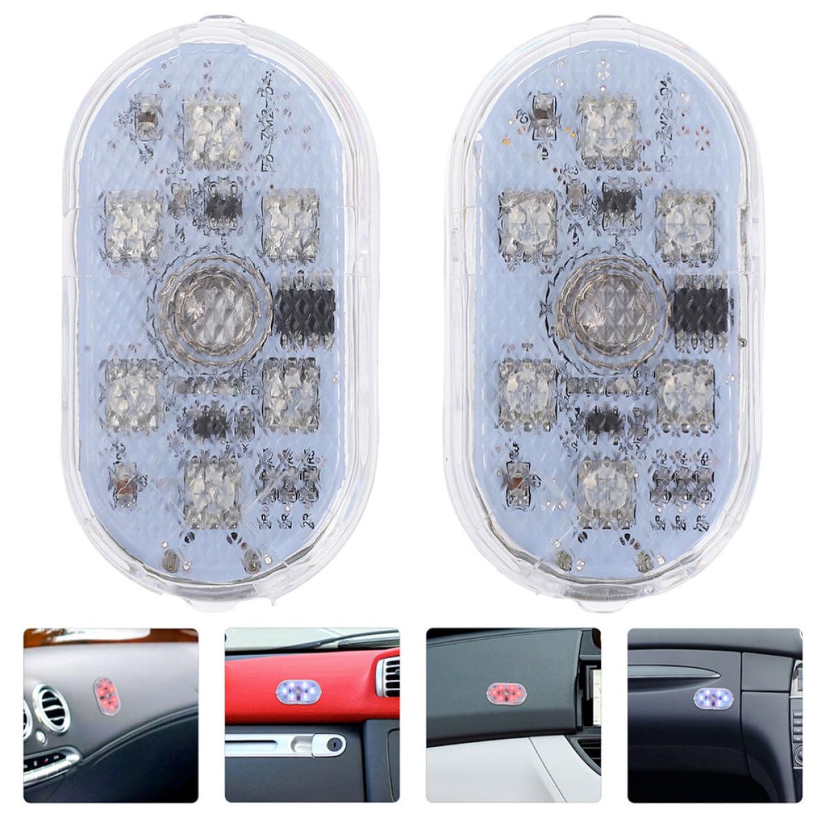 Operitacx 10 Pares Iluminación Táctil USB para Coche, Luz Ambiental