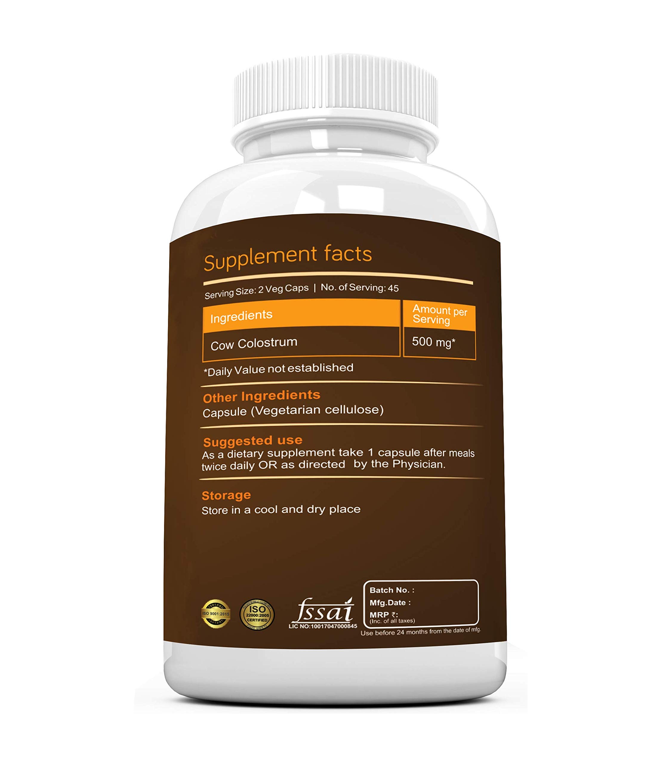 RAMINI BIONUTRITION COLOSTRUM 500 mg 90 VEG CAPSULES - Image 3 thumbnail