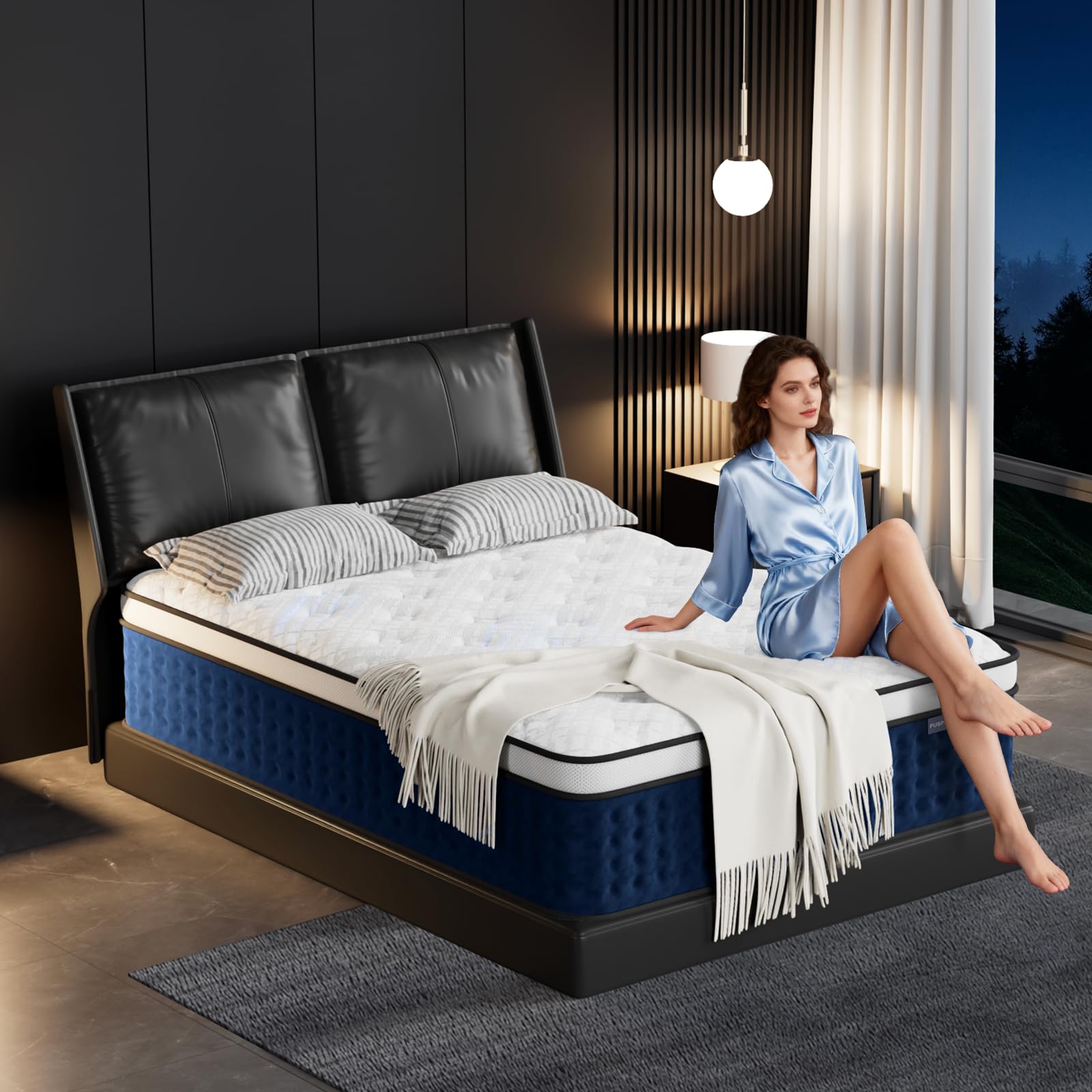 PUBPLON Twin Mattress, 12 Inch Hybrid Twin Size Mattress in a Box with Gel Memory Foam [New Version], Individually Pocket Coils Springs, Pressure