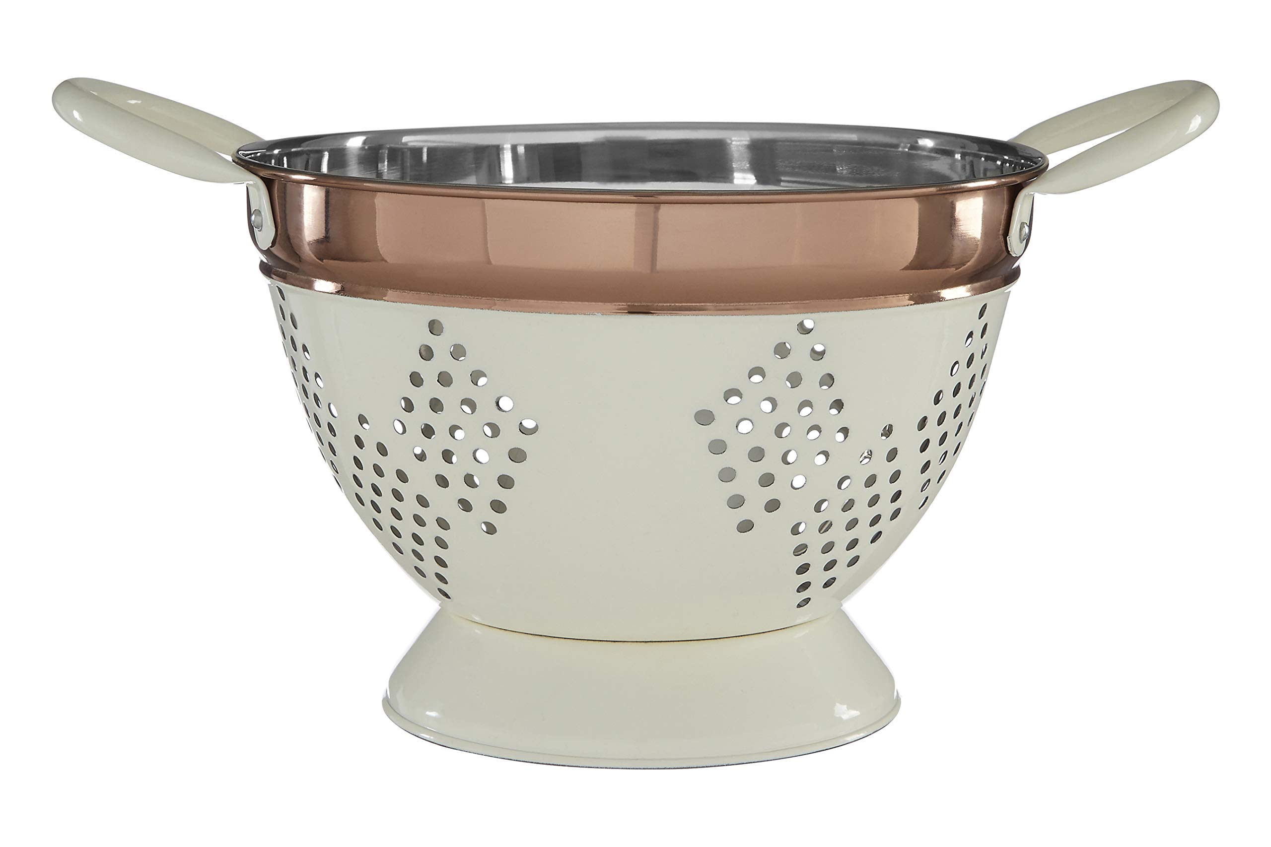 Premier Housewares Prescott Medium Colander - Metal - Cream