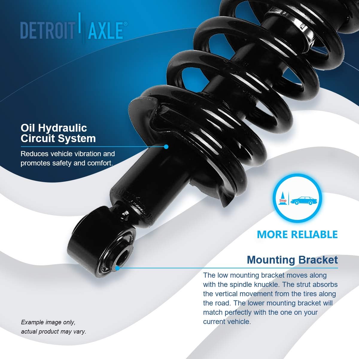 Detroit Axle - 4pc Struts for 2007-2011 Honda CR-V Complete Front and Rear Quick Install Ready Struts w/Coil Spring Assembly 2008 2009 2010 Replacement Strut Shock Absorbers Suspension Kit