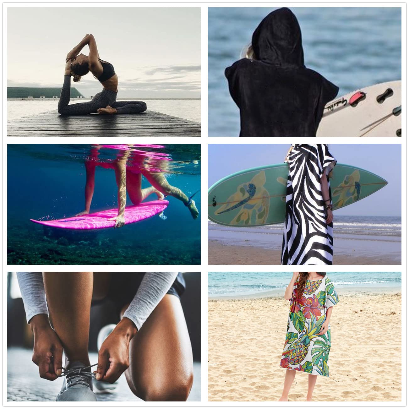 Ręcznik z Kapturem Dla Dzieci Ponczo Przewijanie Szlafrok Lekki Kombinezon Zmiana Odzieży Ponczo z Kapturem Kwiat Ananas Tropikalny Changing Robe Poncho Beach Towel(Wielokolorowy5,107x80cm)