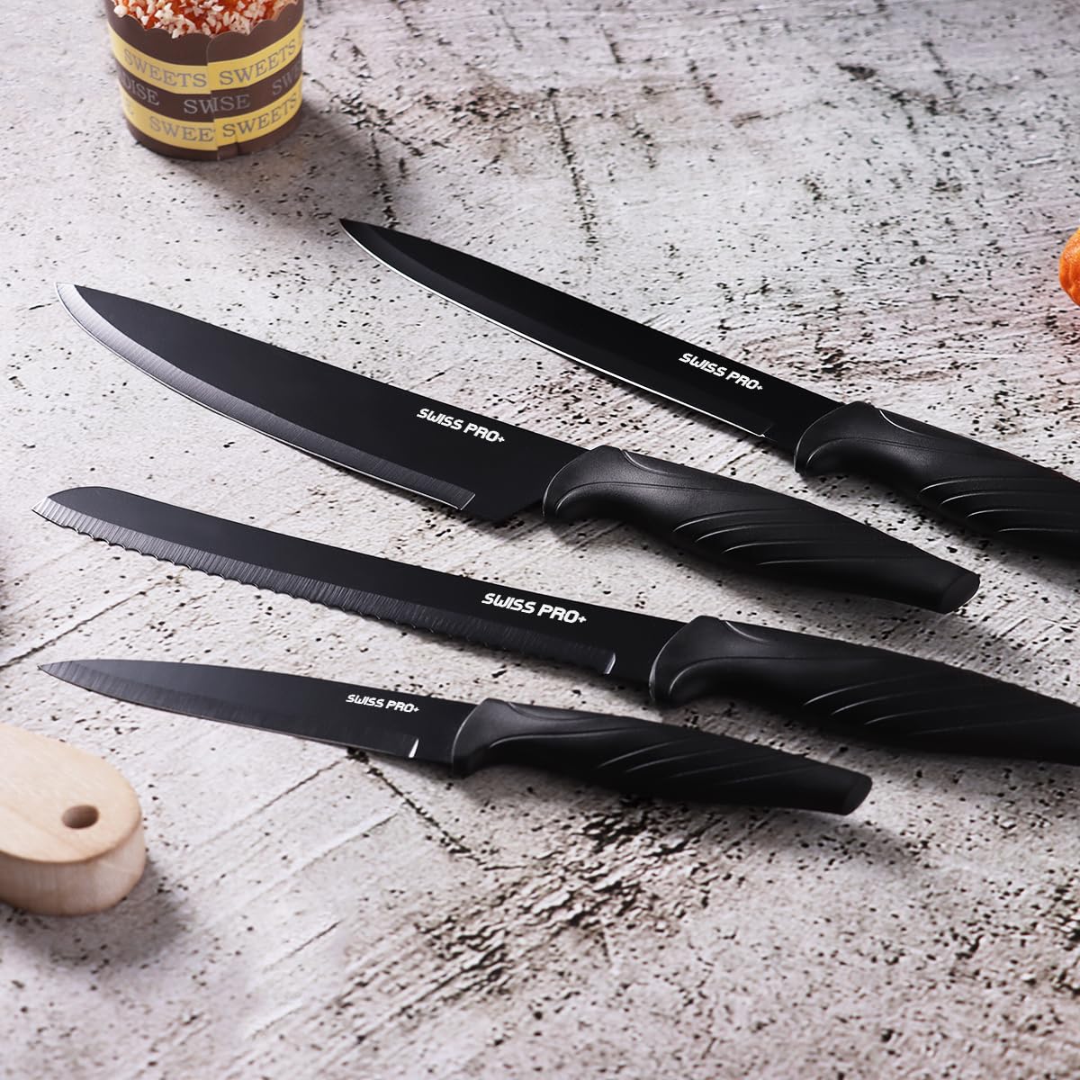 Swiss Pro+ Kitchen knife set - 6-piece - Stainless steel - Non