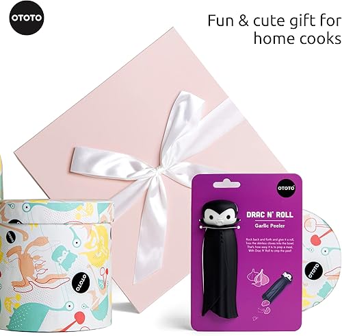 Miniatura 7 de OTOTO Drac N' Roll Vampire - Rodillo de ajo, tubo pelador de ajo de silicona, rodillo de tubo de silicona para Halloween, accesorio de cocina para