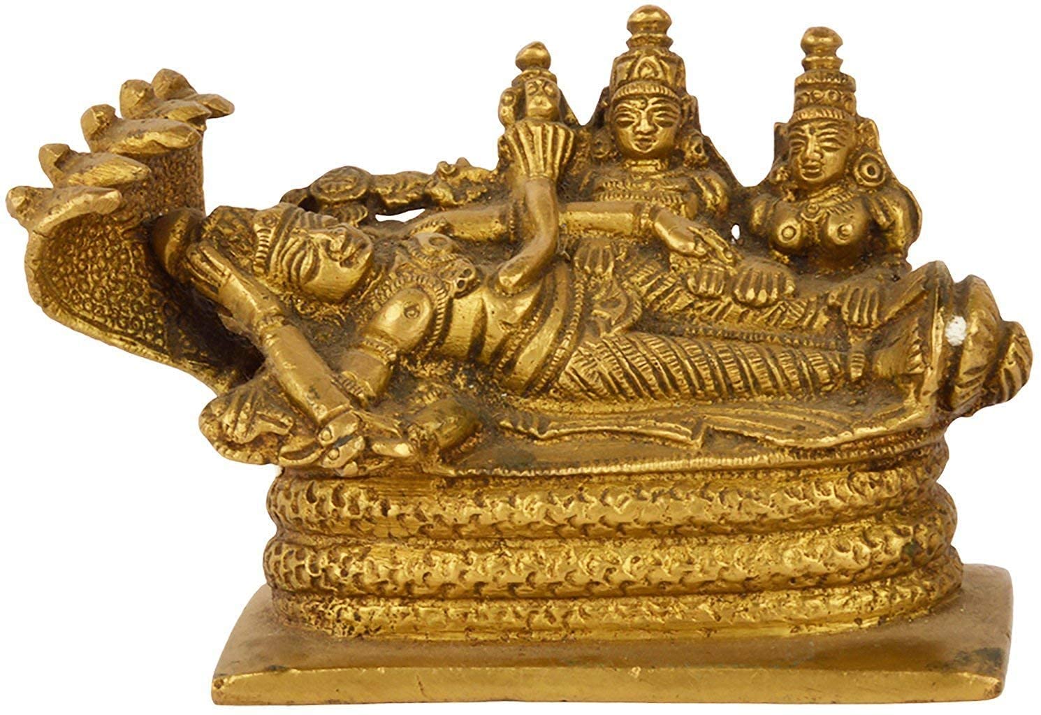 Buy Brass Idol Lord Vishnu Trimurti with Shiva & Brahma Anantashayi