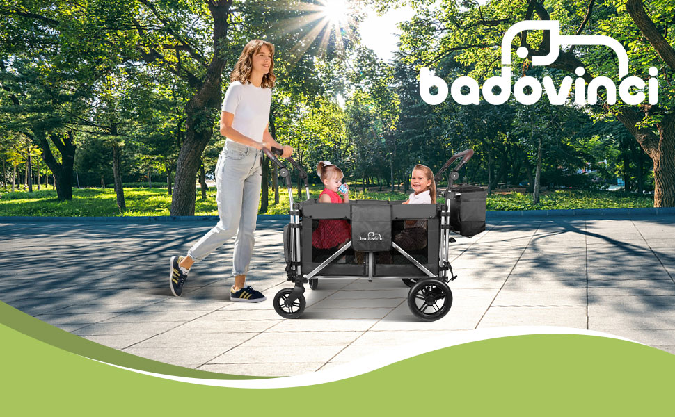 Amazon.com: Badovinci Stroller Wagon for 2 Kids, Wagon Cart