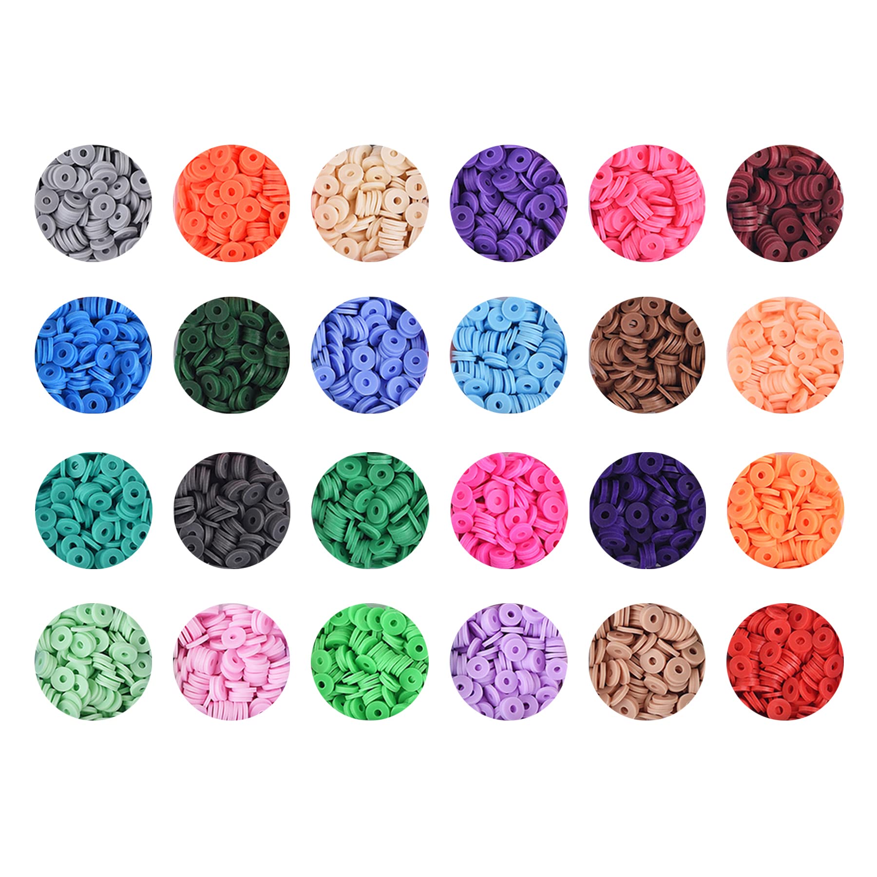 4800pc Clay Beads Bracelet Making Flat Round Polymer Beads Clay Spacer Beads for Jewelry Making Necklace Earring DIY Crafts