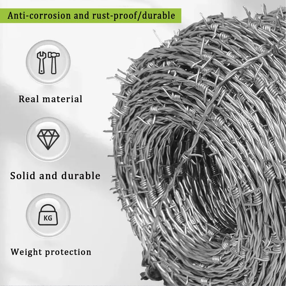Recinzione in filo spinato a 4 punti, spessore 50 m, per artigianato e deterrente per animali da giardino, ideale per progetti di sicurezza e esterni