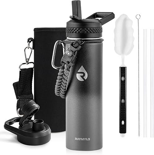 Miniatura 60 de Botella de agua aislada de 24 onzas, de acero inoxidable con triple pared al vacío (fría durante 48 horas, caliente durante 24 horas), a prueba de