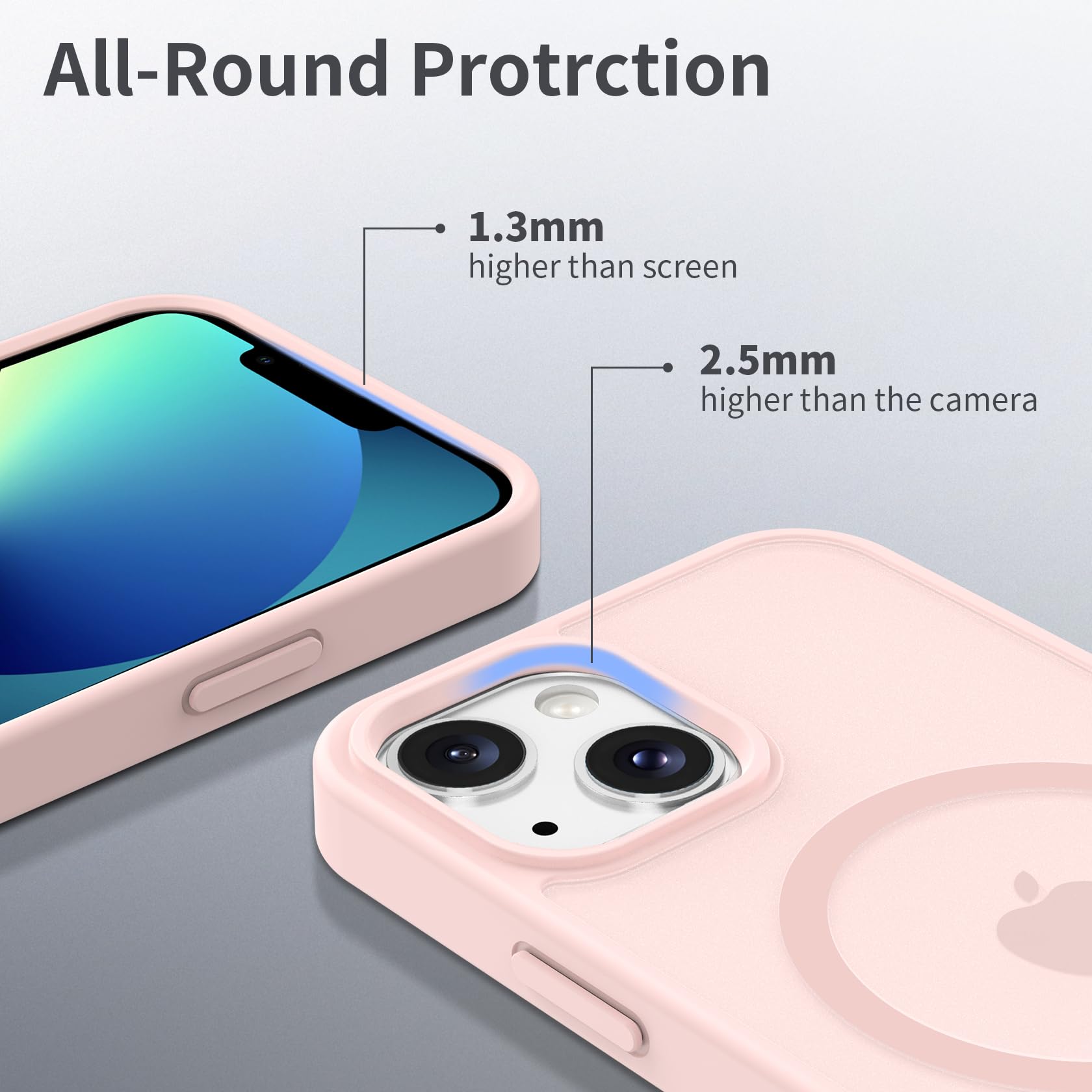 Coque Transparente Pour IPhone 13 Pro – Compatible MagSafe, Protection Antichoc, Anti-jaunissement, Bord Surélevé – Recharge Sans Fil