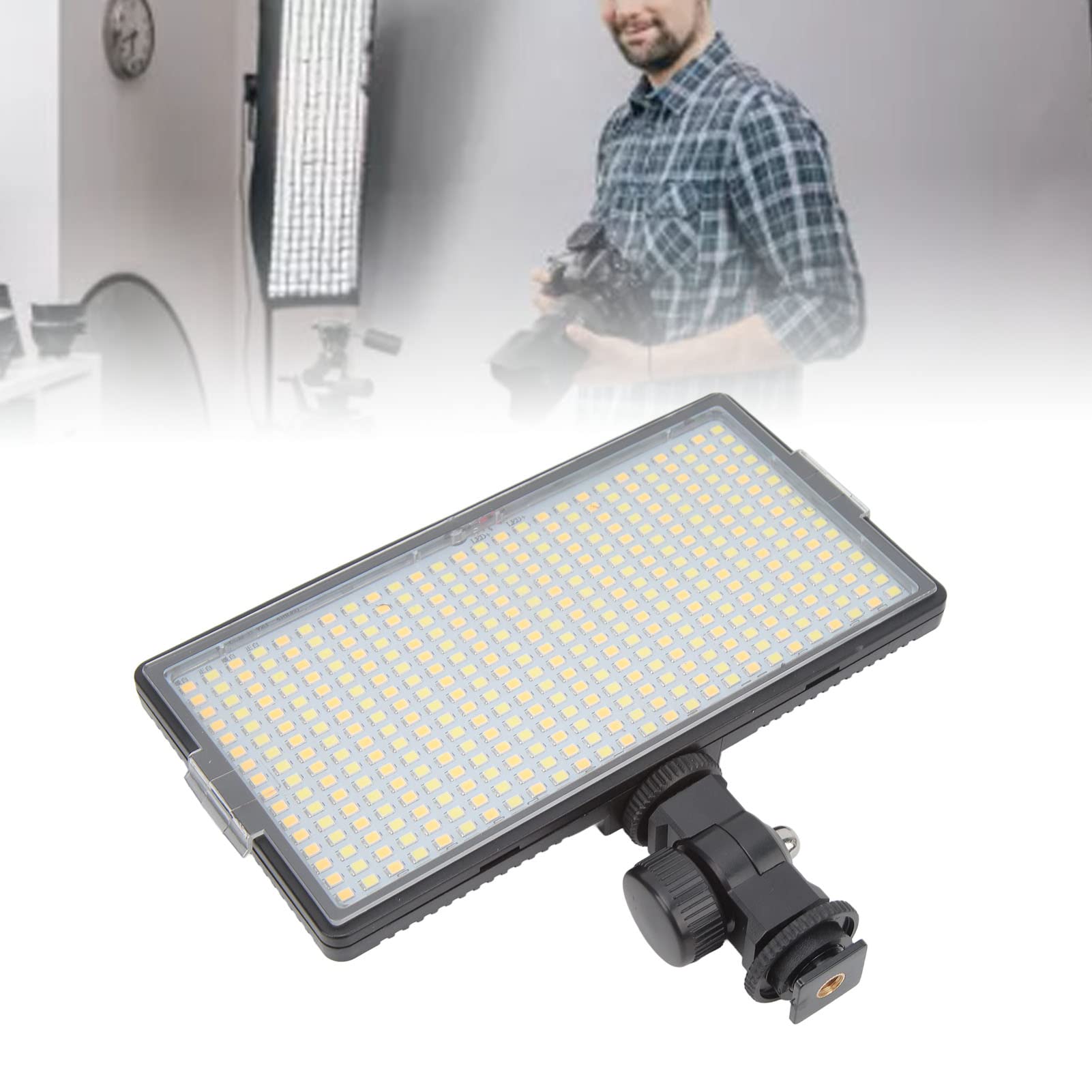 Luce di Riempimento a Pannello LED da 30 W, Luce Video LED da 416 Pezzi, Regolazione Multi-angolo a 360°, Alta luminosità, Basso Consumo Energetico, Compatta e Comoda, per