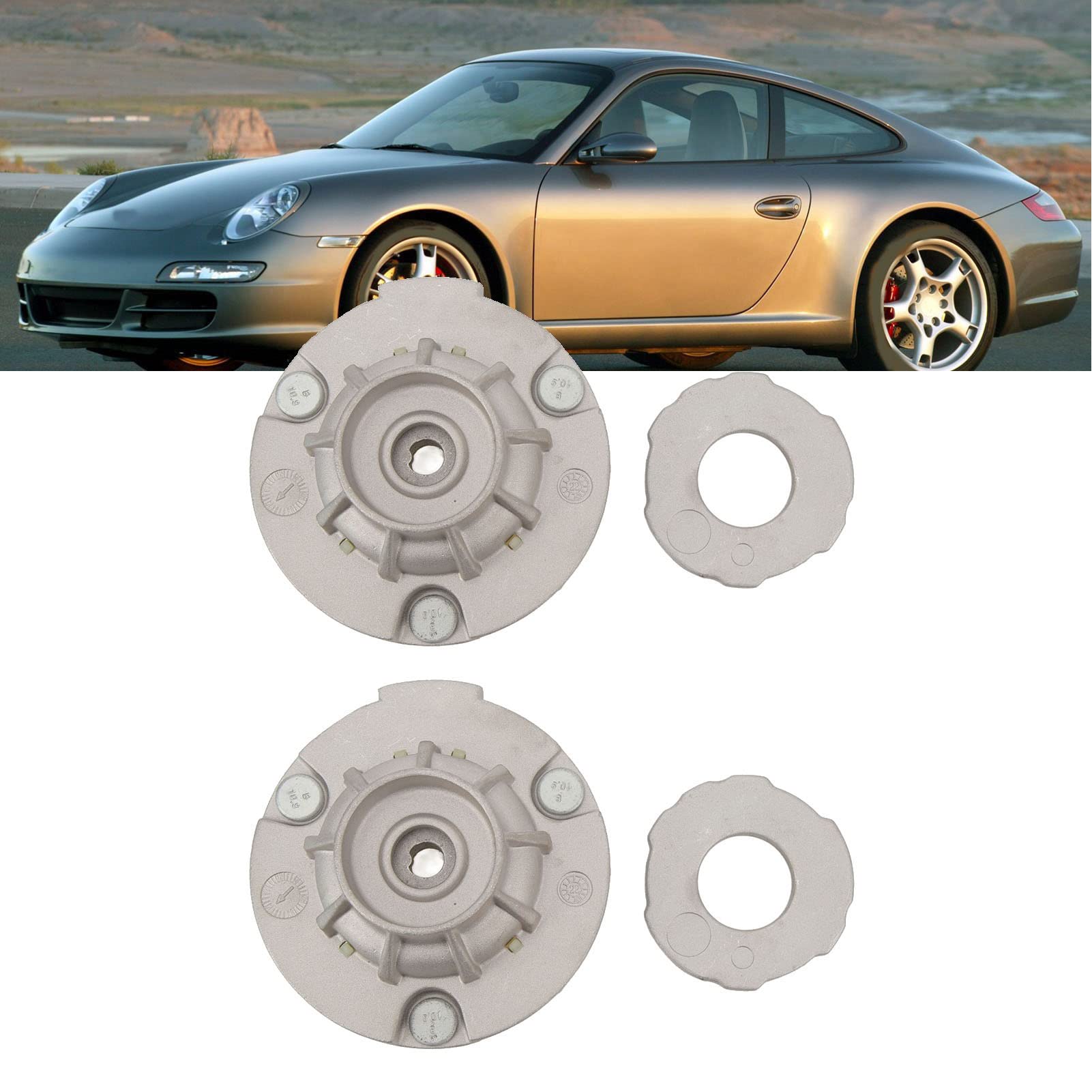 Akozon 99733306101 Mocowanie Amortyzatora Tylnego Zawieszenia dla 911 2005-2013 Redukcja drgań Lewy Prawy para Stop Aluminium i Guma o Wysokiej Wytrzymałości