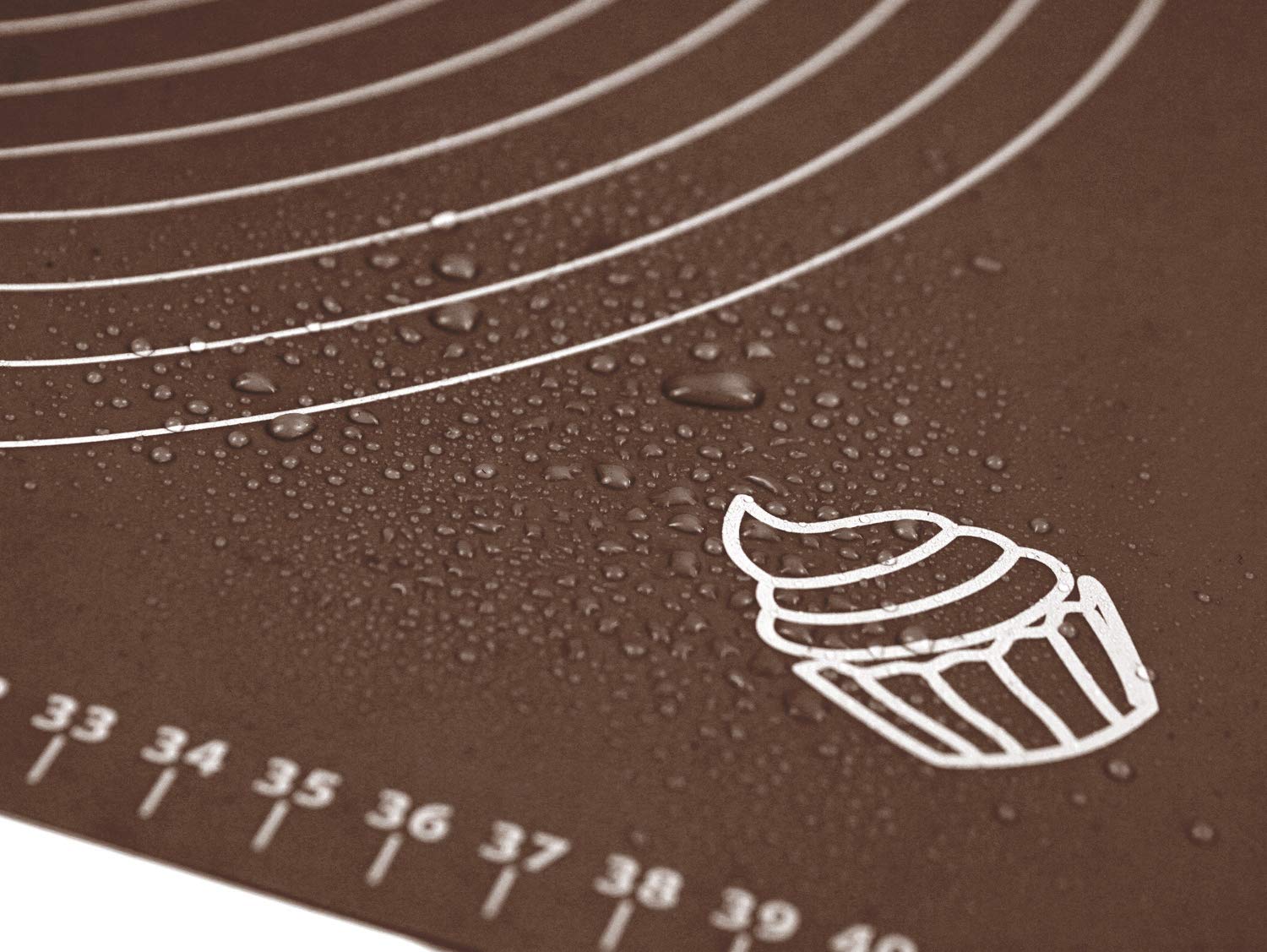 Silikon-Backmatte zum Ausrollen von Teig mit Maßen, 25,6 x 17,7 cm, BPA-frei, antihaftbeschichtet und rutschfest, für den Couchtisch, Backzubehör für Pizza, Kuchen