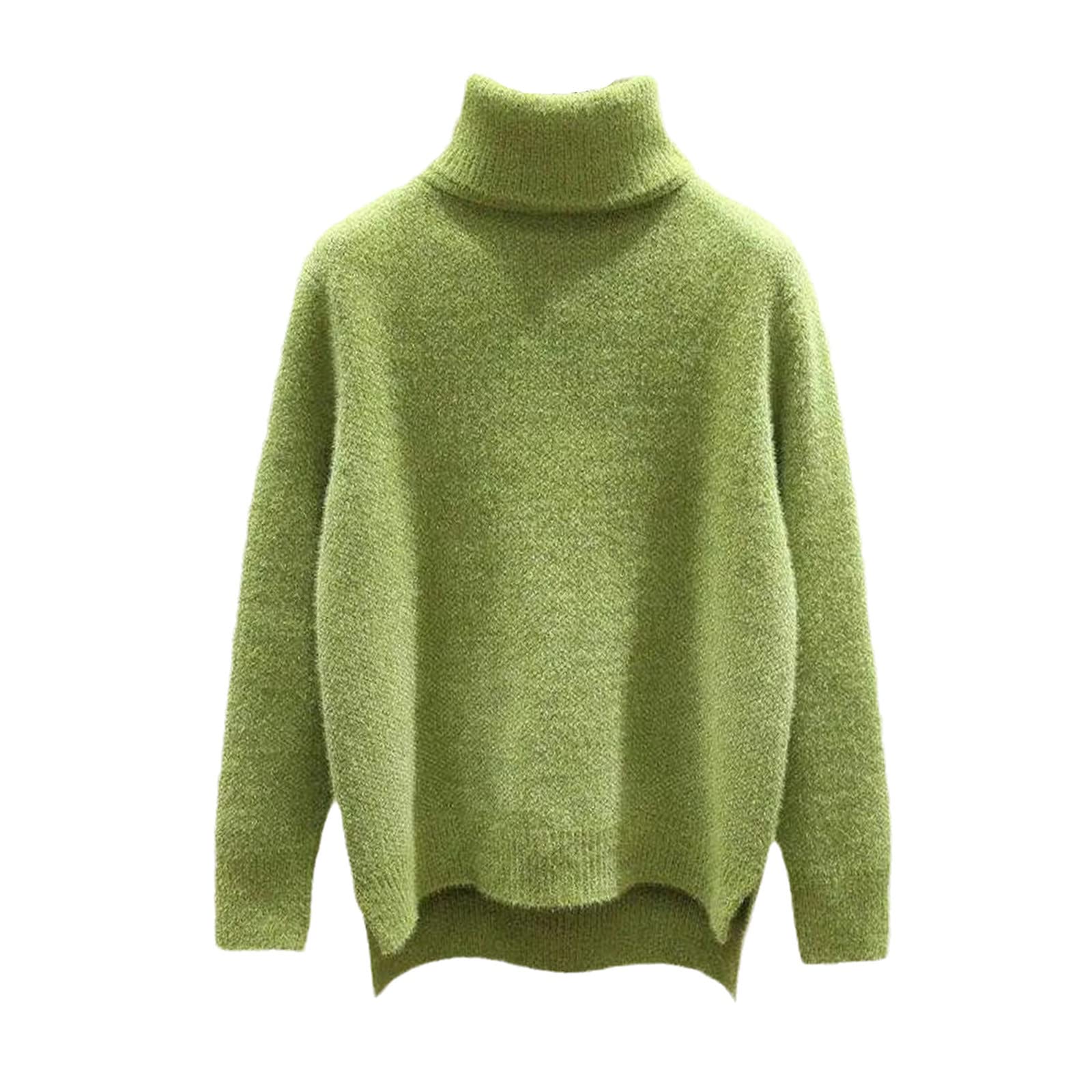 Lose Strickpullover Damen Pullover Elegant Kaschmir Pullover Rollkragen Winter Oversized Langarm Oberteil