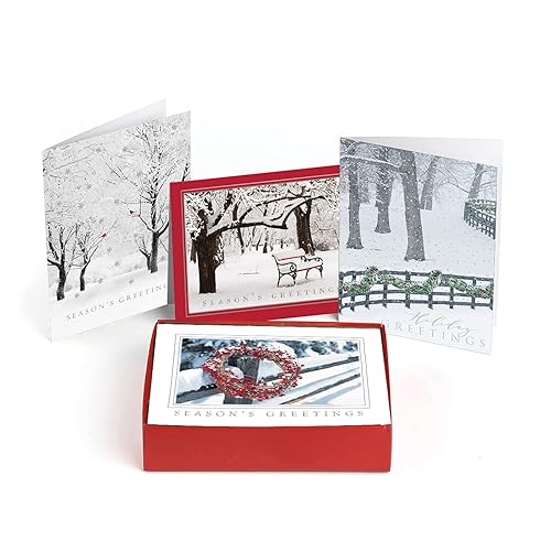 Masterpiece Wonderland Landscape Holiday Cards / 12 Boxed Silver Foil