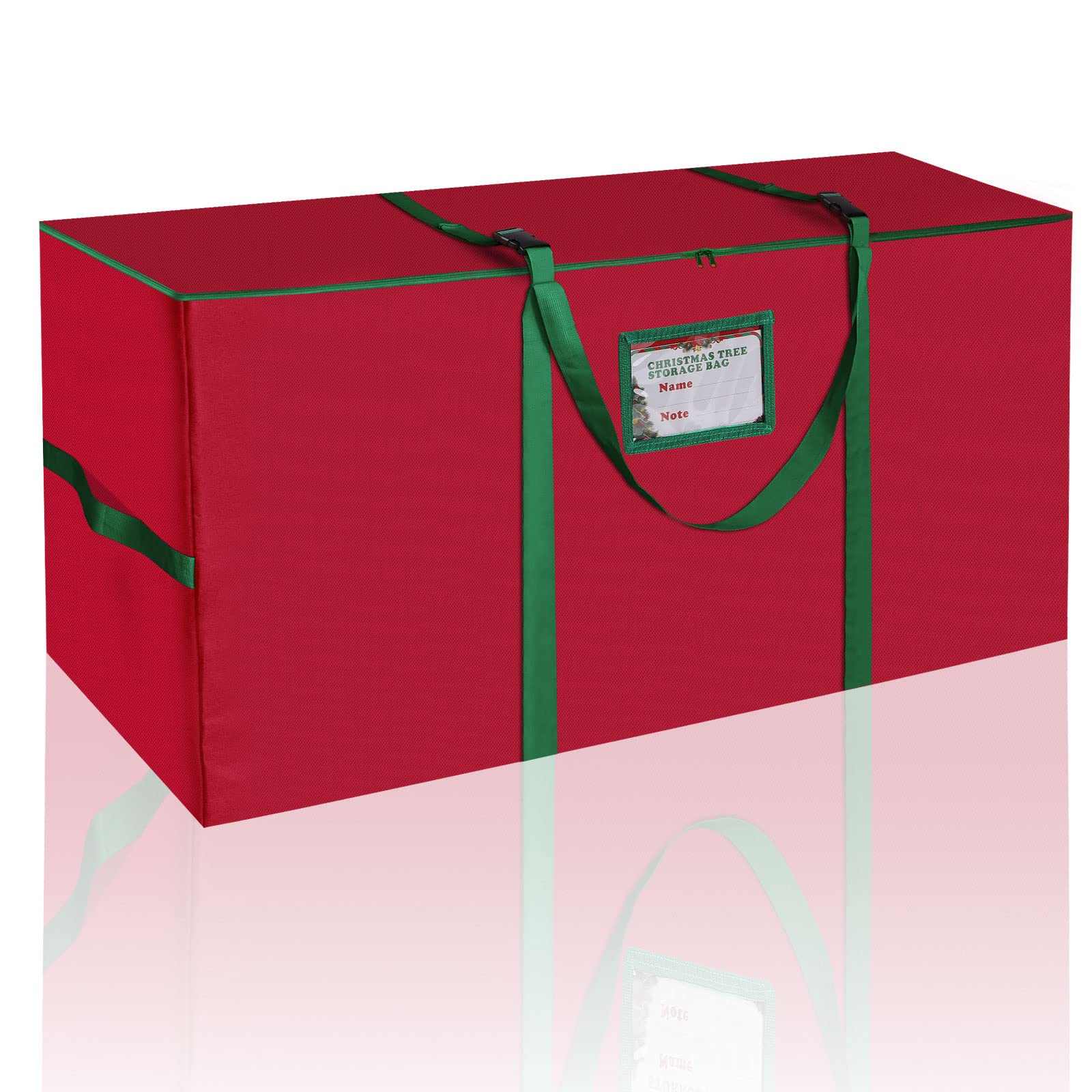 Avicill Extra Large Christmas Tree Storage Bag Fits Up to 9FT Tall Artificial Disassembled Trees, 600D Oxford Waterproof Heavy Duty Christmas Tree Bag (Red, 65” x 15” x 30”)