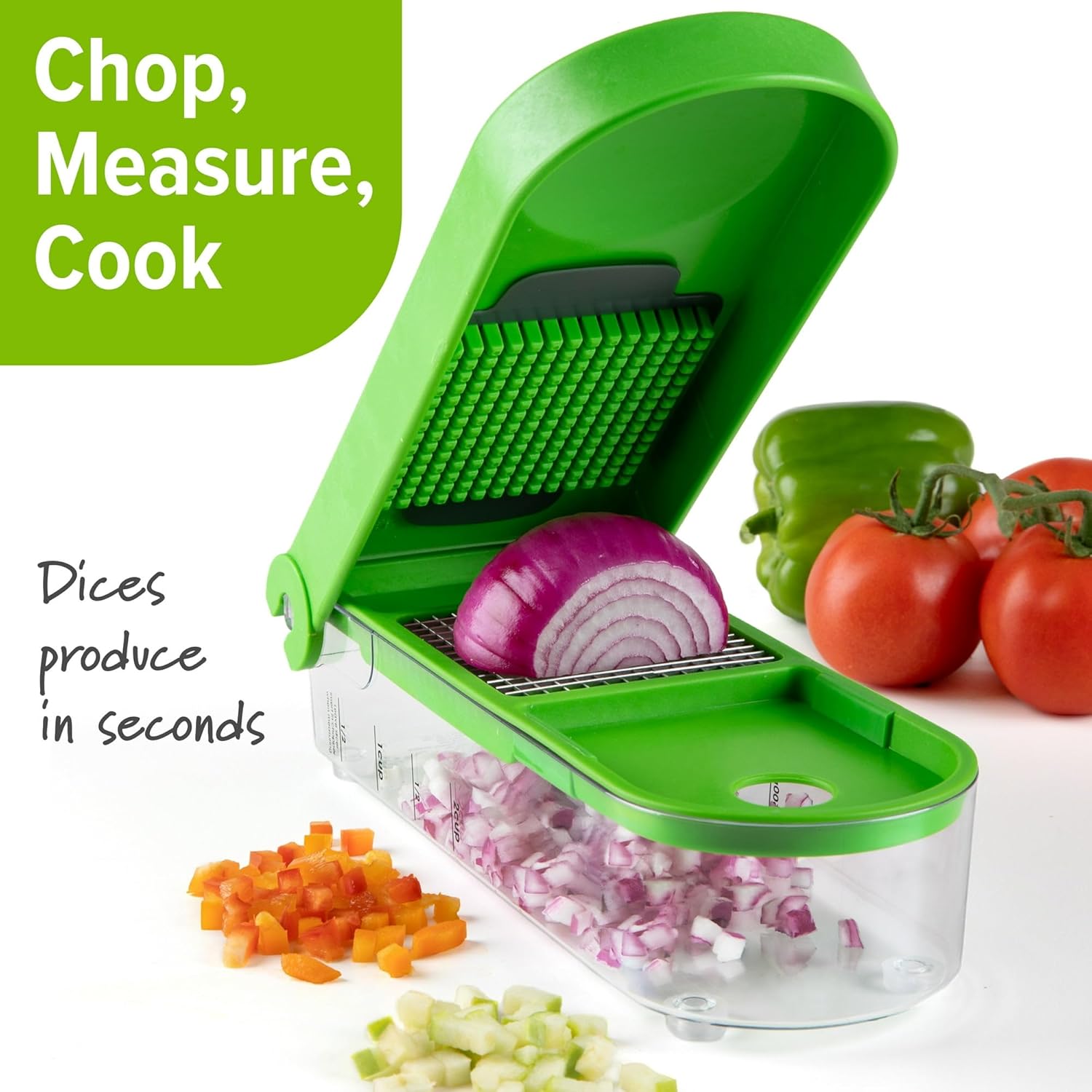 Onion Chopper And Dicer - 3.0"L X 11.0"W X 4.75"H, Non-skid Container For Safety And Ease Of Use, Includes A Cleaning Tool, Food Chopper Dicer Is Dishwasher Safe