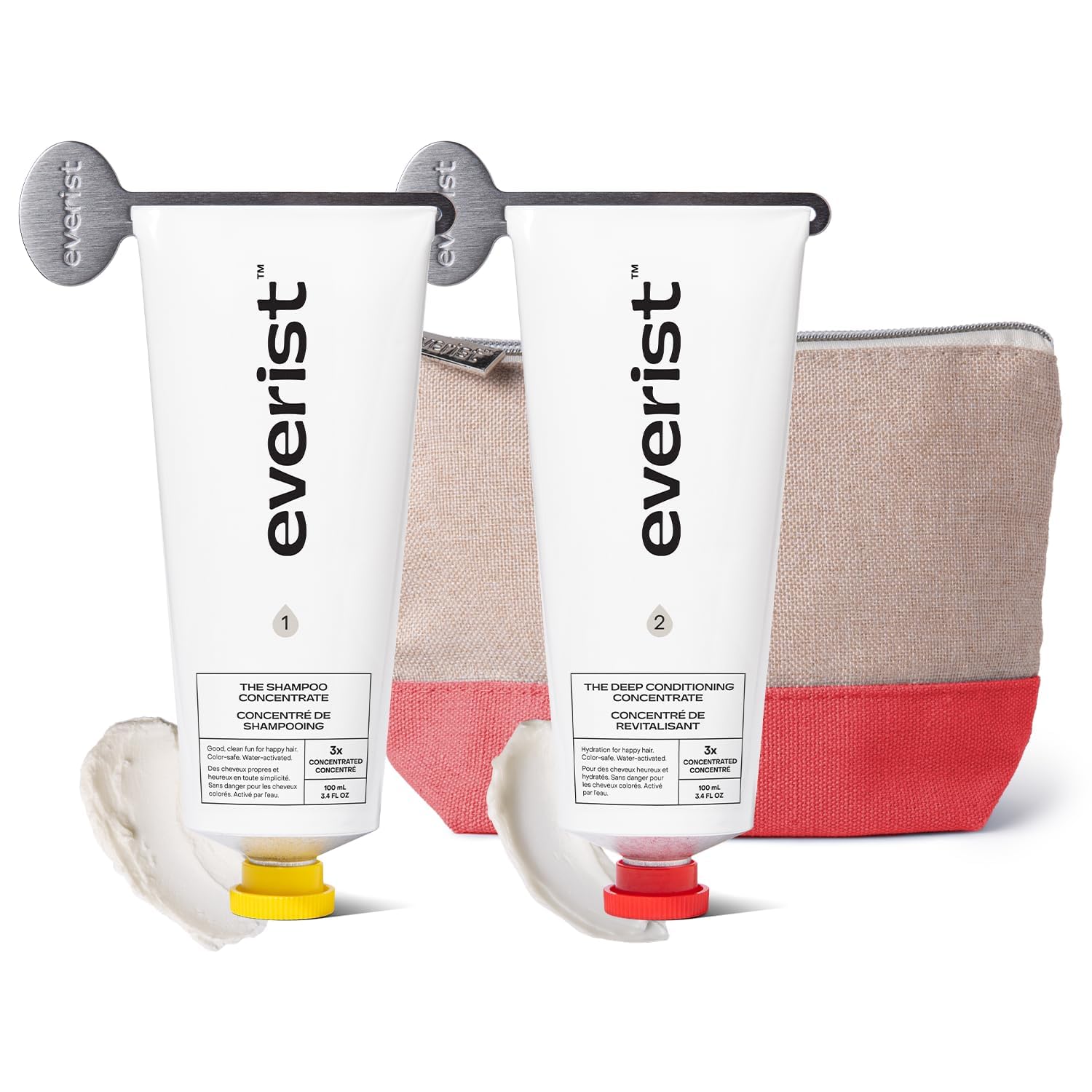 Everist The Haircare Meets Skincare Set, Includes Shampoo & Deep Conditioner Concentrates, Strengthens & Repairs Hair, Hydrates & Soothes Scalp,