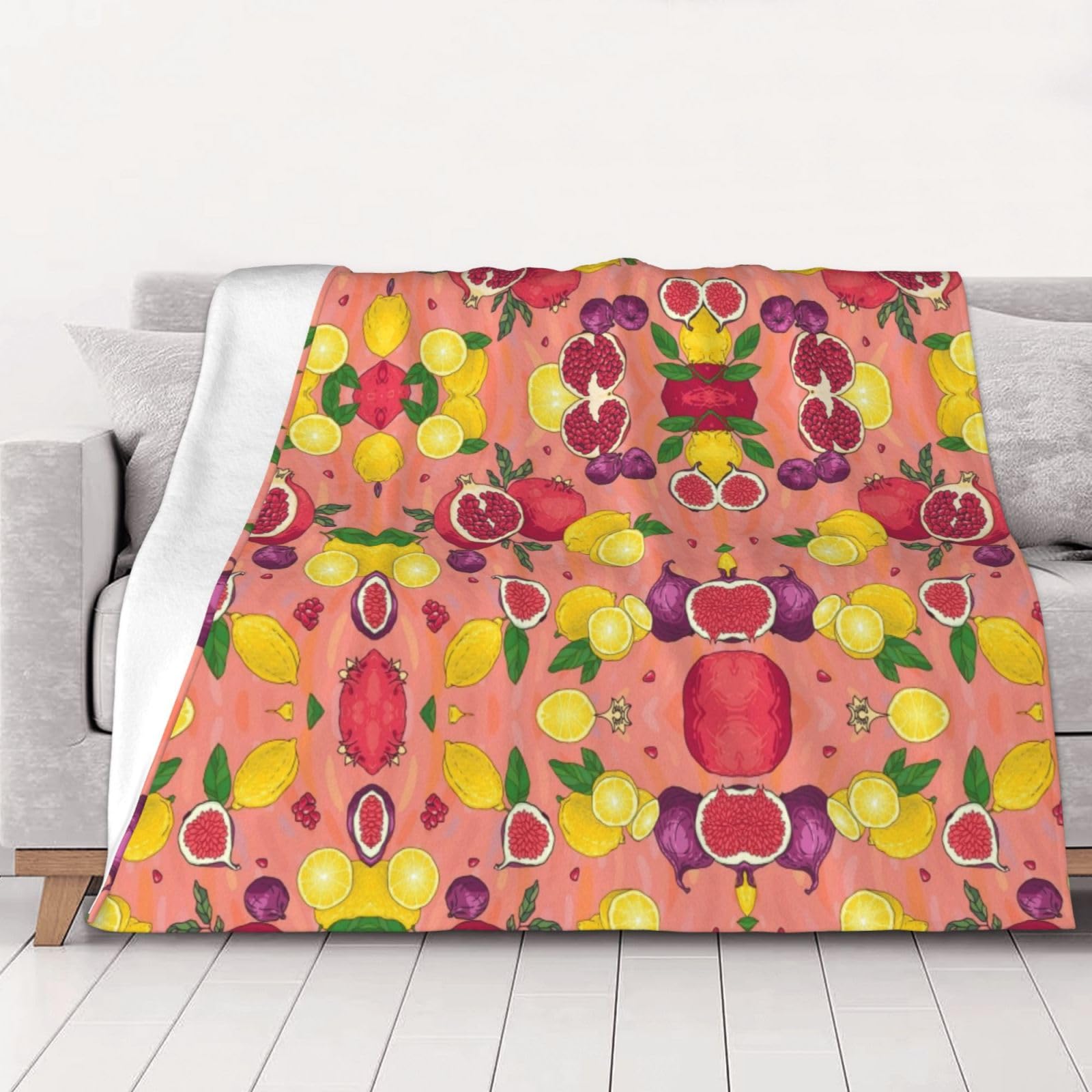 Couverture lit fruits exotiques en textile premium lavable toutes saisons