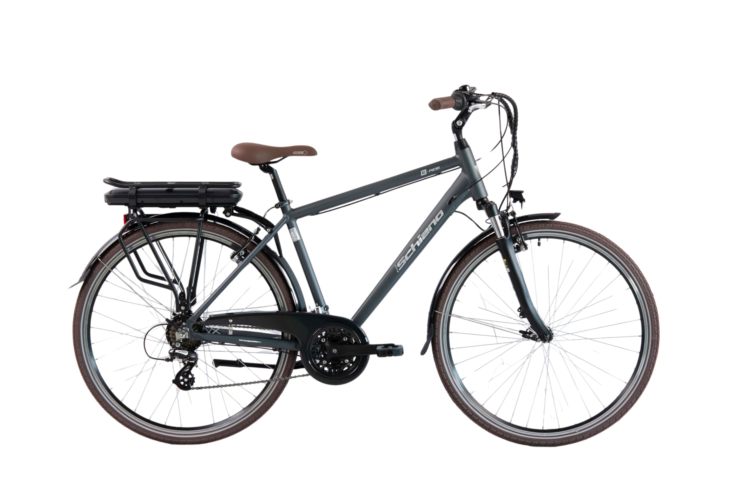 F.lli Schiano E-Ride, Bicicleta Electrica de Trekking, 28", Batería 36V 10.4Ah Extraíble, Motor 250W 40Nm, Bici Electrica Urbana, Unisex