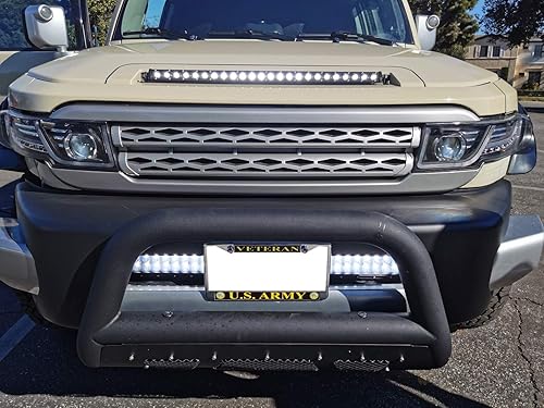 Miniatura 9 de iJDMTOY Kit de barra de luz LED ultradelgada de 25 pulgadas de montaje en pala para capó compatible con Toyota FJ Cruiser 2007-2014, incluye (1)