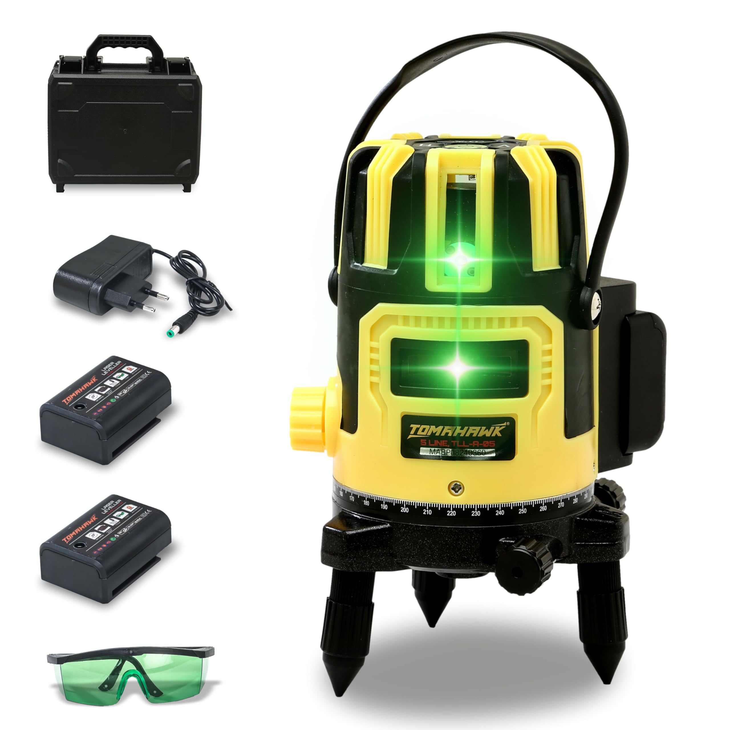 Sponsored Ad - Professional TLL-A-05, 5 Line 3D Horizontal and Vertical Green Laser Cross Self Leveling Laser Level - IP54 Dustproof/Waterproof, Rechargeable