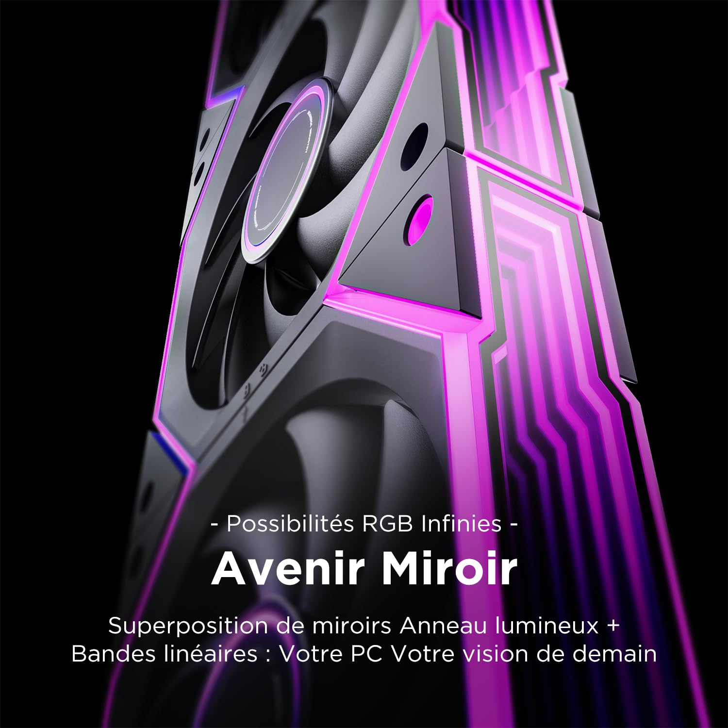 AsiaHorse NyotaUltra ARGB - Ventilateur pour PC (120 mm, 3 unités, RGB Daisy Chain [Infinity Mirror] [HDB] 58.5 CFM/2000 RPM/2.05MMH2O 4 broches PWN et 5 V 3 broches ARGB pour Asus Aura GIGABYTE MSI)