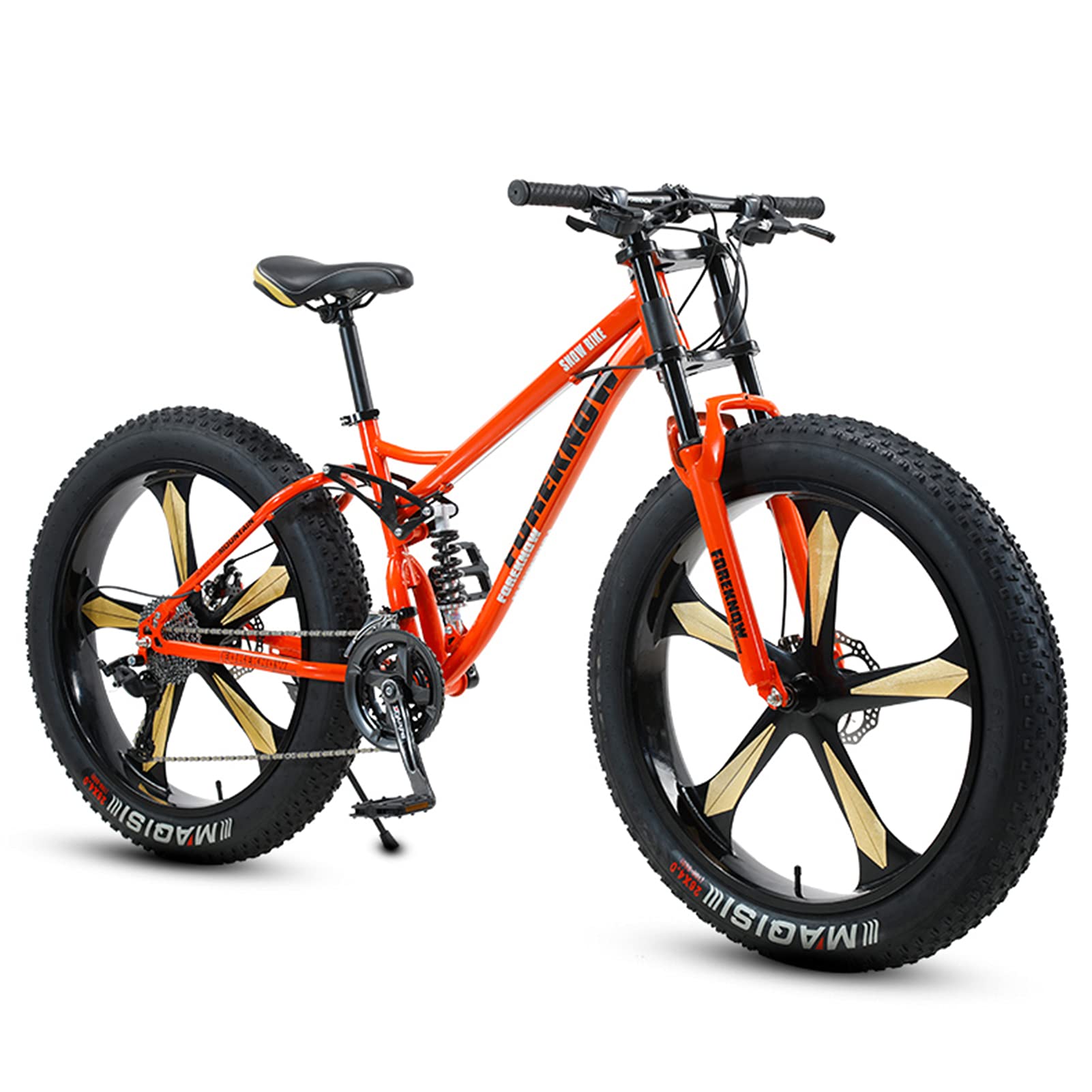 NENGGE Mountainbike für Mädchen Herren - 26 Zoll - 7/21/24/27/30-Gang - Erwachsenen MTB Vollfederung Fette Reifen Fahrräder
