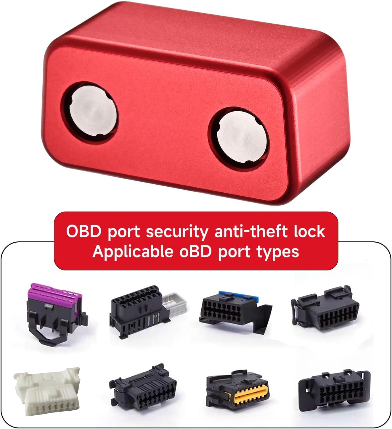 OBD2 ポート盗難防止ロックアウトツール、車/SUV/トラック用OBDポートプロテクター(レッド)