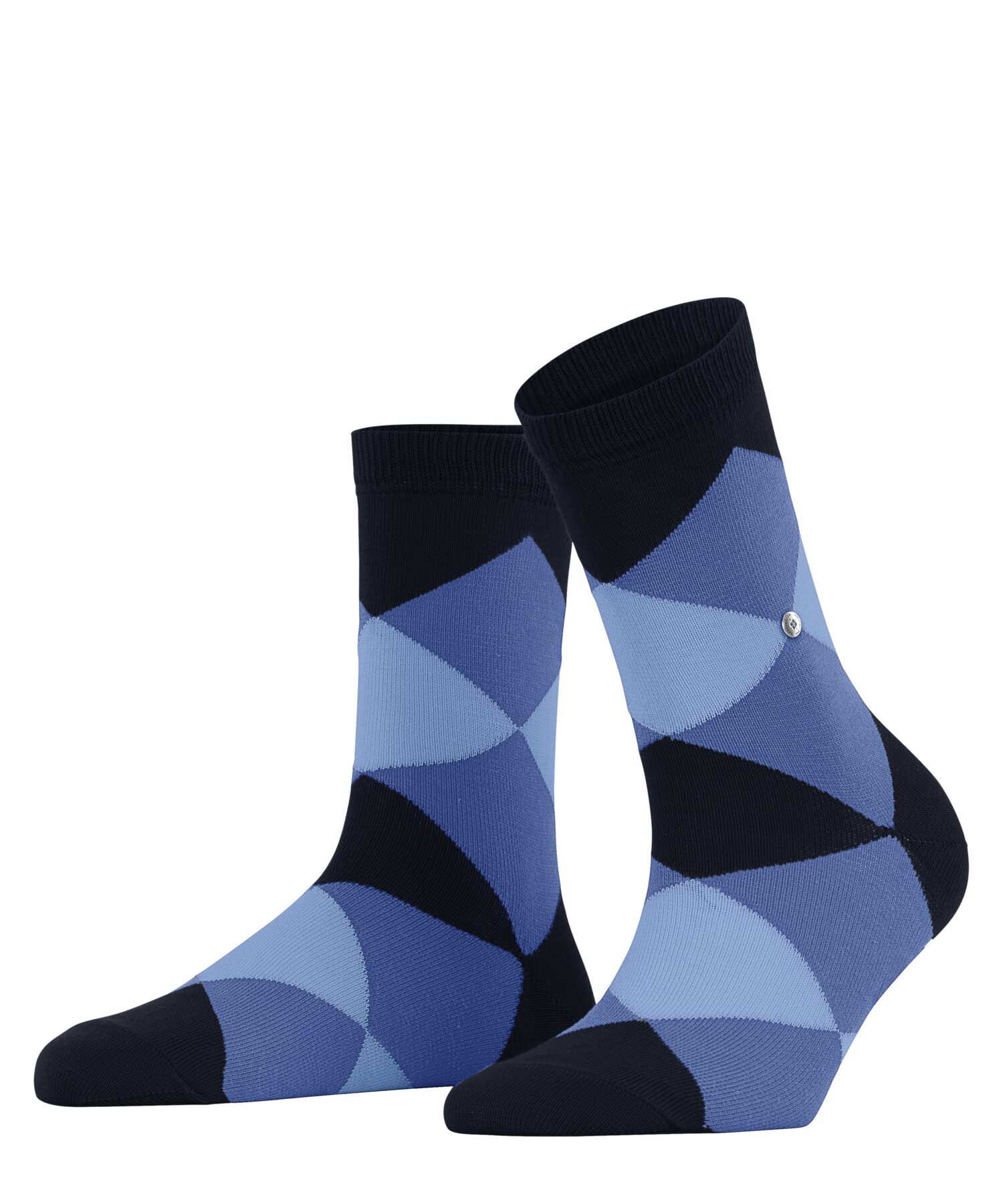 Burlington Women's Bonnie W Sso Cotton Patterned 1 Pair Socks, Blue Marine 6120, 3.5-7