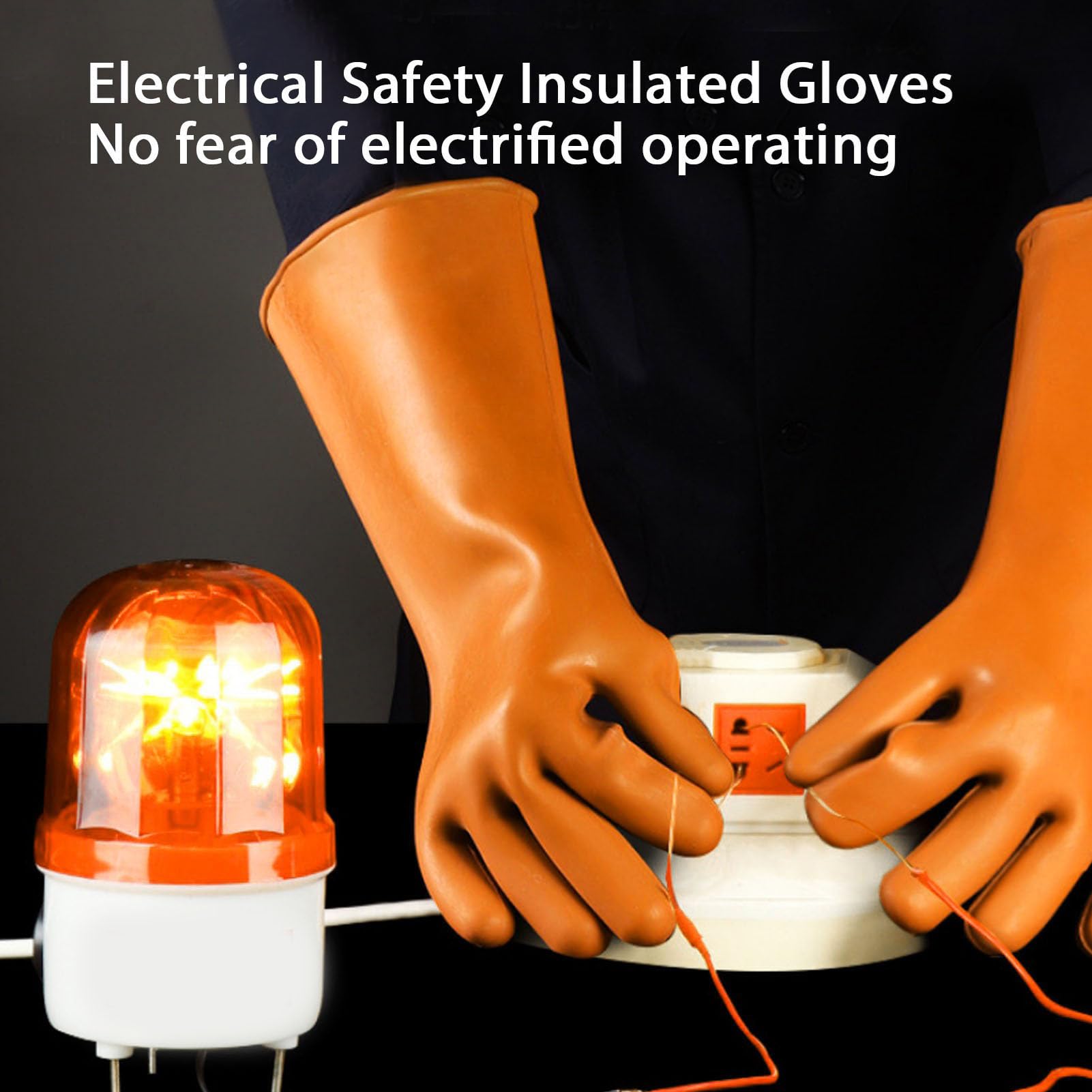 Gants isolés haute tension en caoutchouc résistant aux coupures 20 000 V Gants d'électricien pour la sécurité du travail électrique Matériau en caoutchouc naturel 1 paire