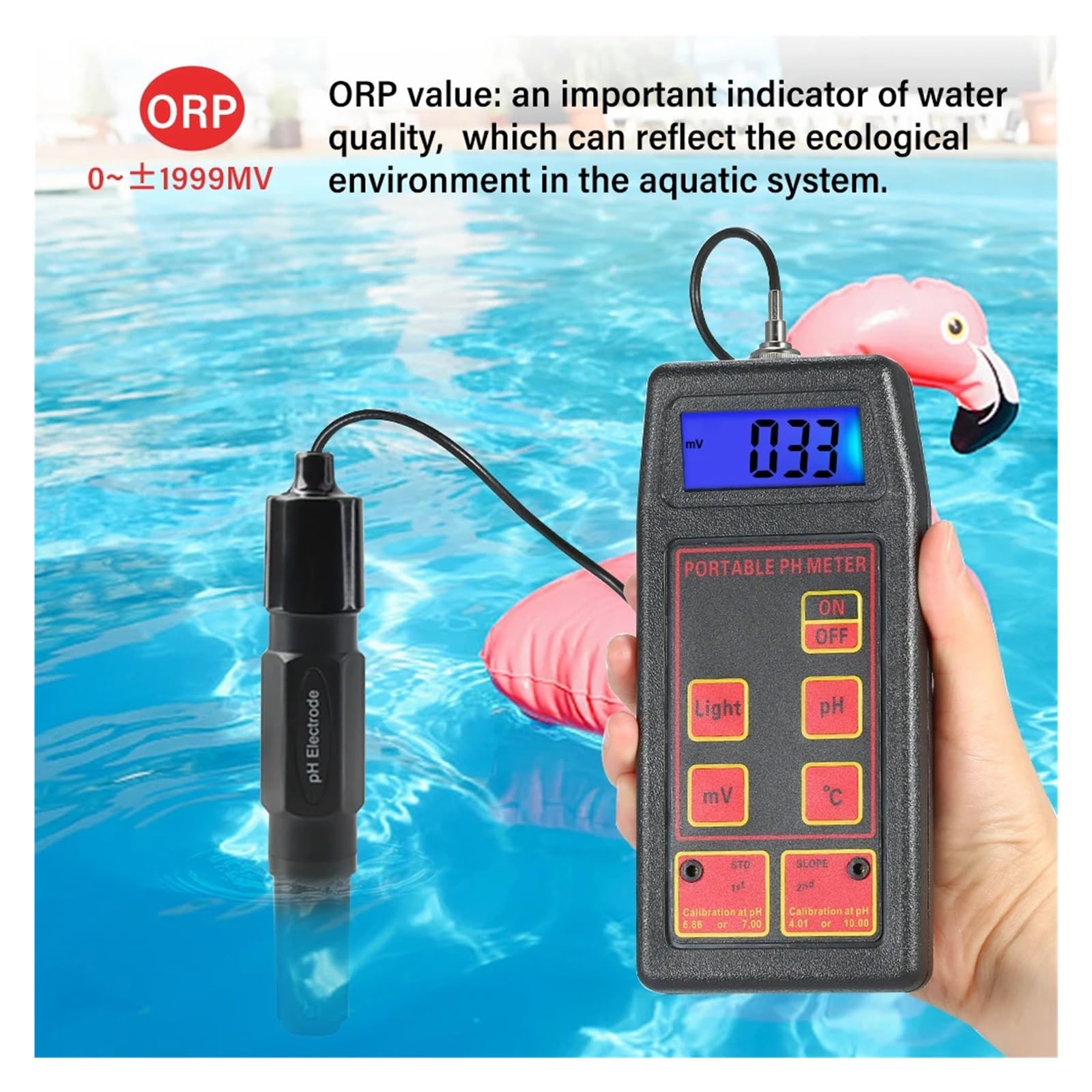 Misuratore di Temperatura PH ORP Ad Alta Precisione Tester MV Portatile Sensore Acquario Piscina Monitor qualità Del'acqua Penna for Acqua Rilevamento Rapido E Preciso