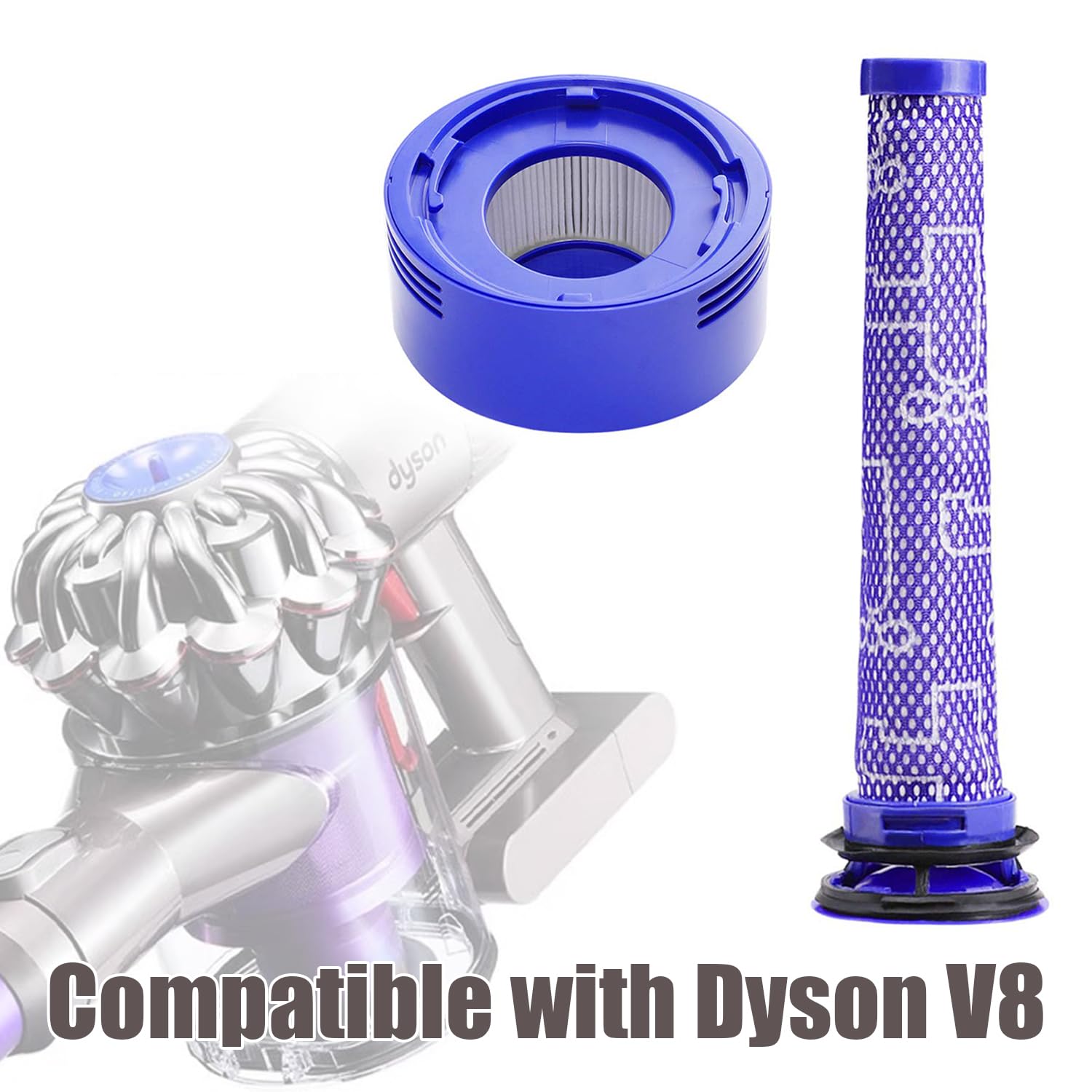 INF Części zamienne akcesoria do odkurzacza Dyson V8, filtr wstępny i tylny filtr, części zamienne, zestaw akcesoriów, 2 x filtr do odkurzacza