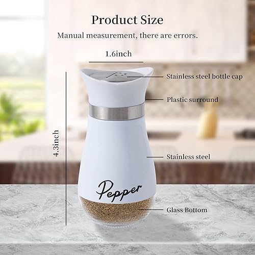 Miniatura 9 de Juego de 2 saleros y pimenteros rellenables con tapa de acero inoxidable para cocina restaurante picnic negro