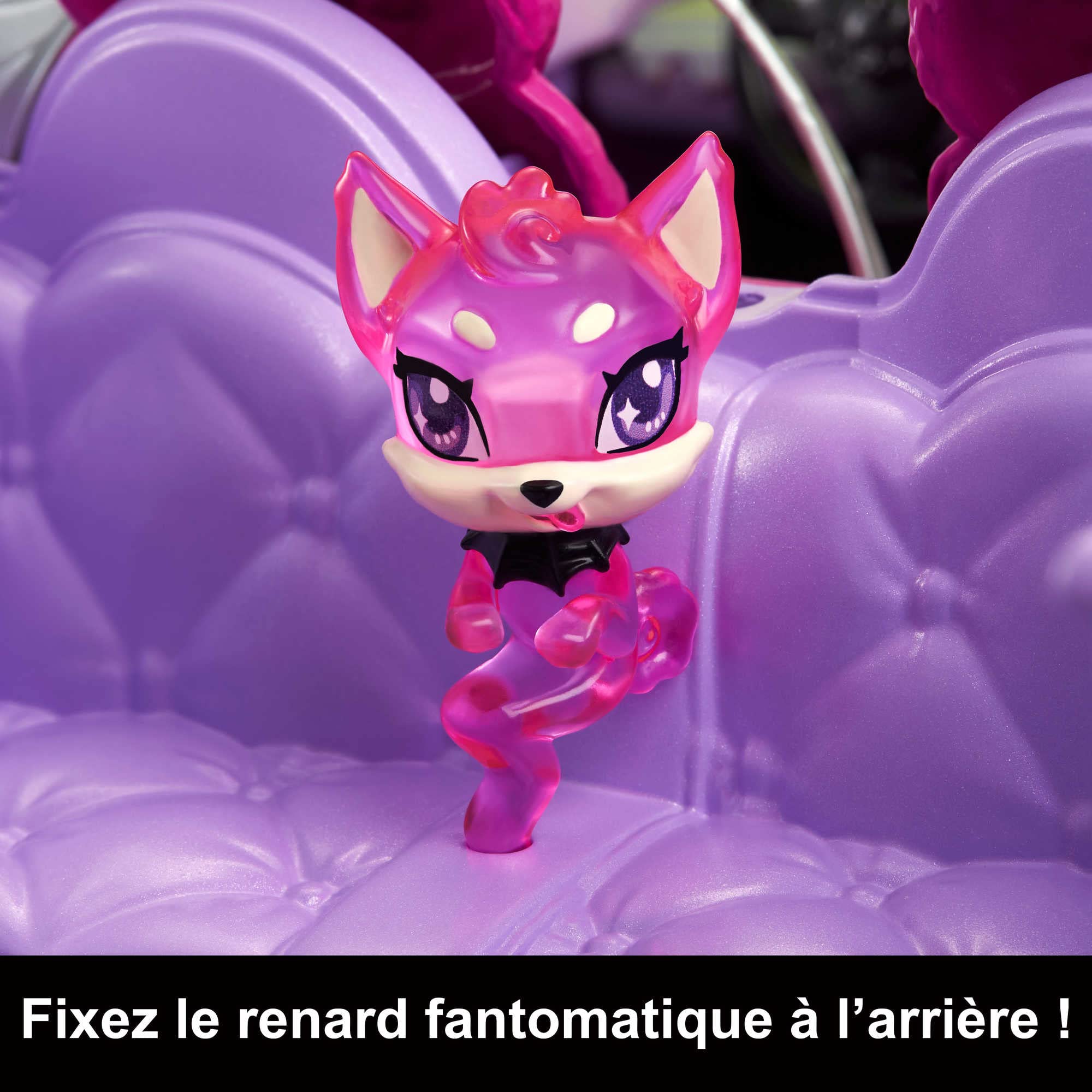 Monster High Voiture Goule Mobile avec Animal Et Accessoires, Cabriolet Violet avec Décorations De Toiles D’Araignée, Jouet Enfant, Dès 3 Ans, HHK63
