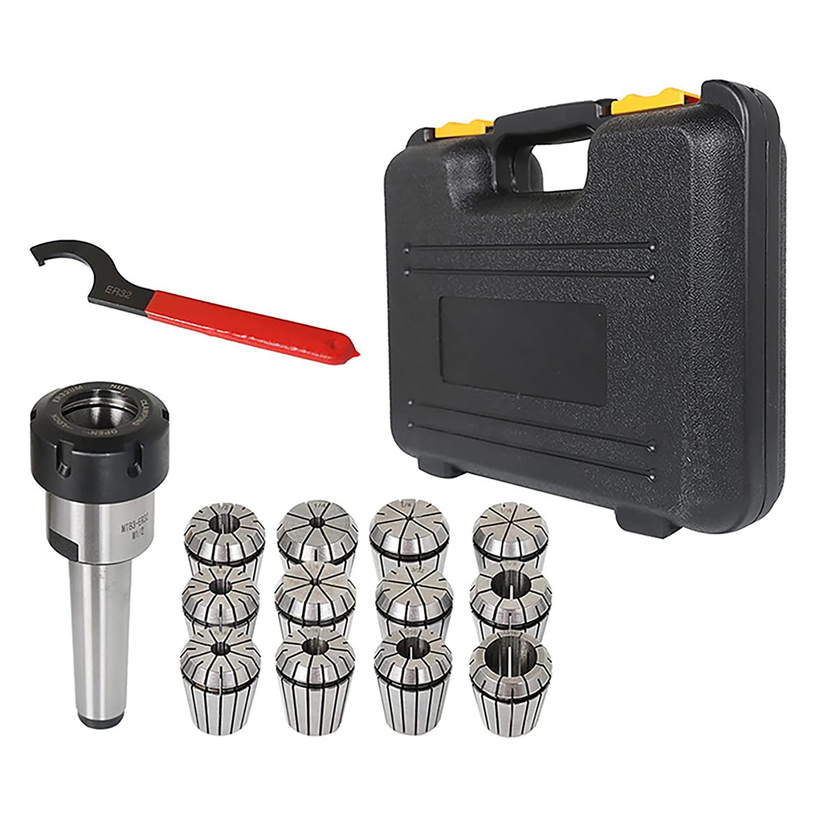 ER32 Set di pinze, 12 pezzi, utensili ad alta precisione per fresatura e foratura, include scatola e chiave