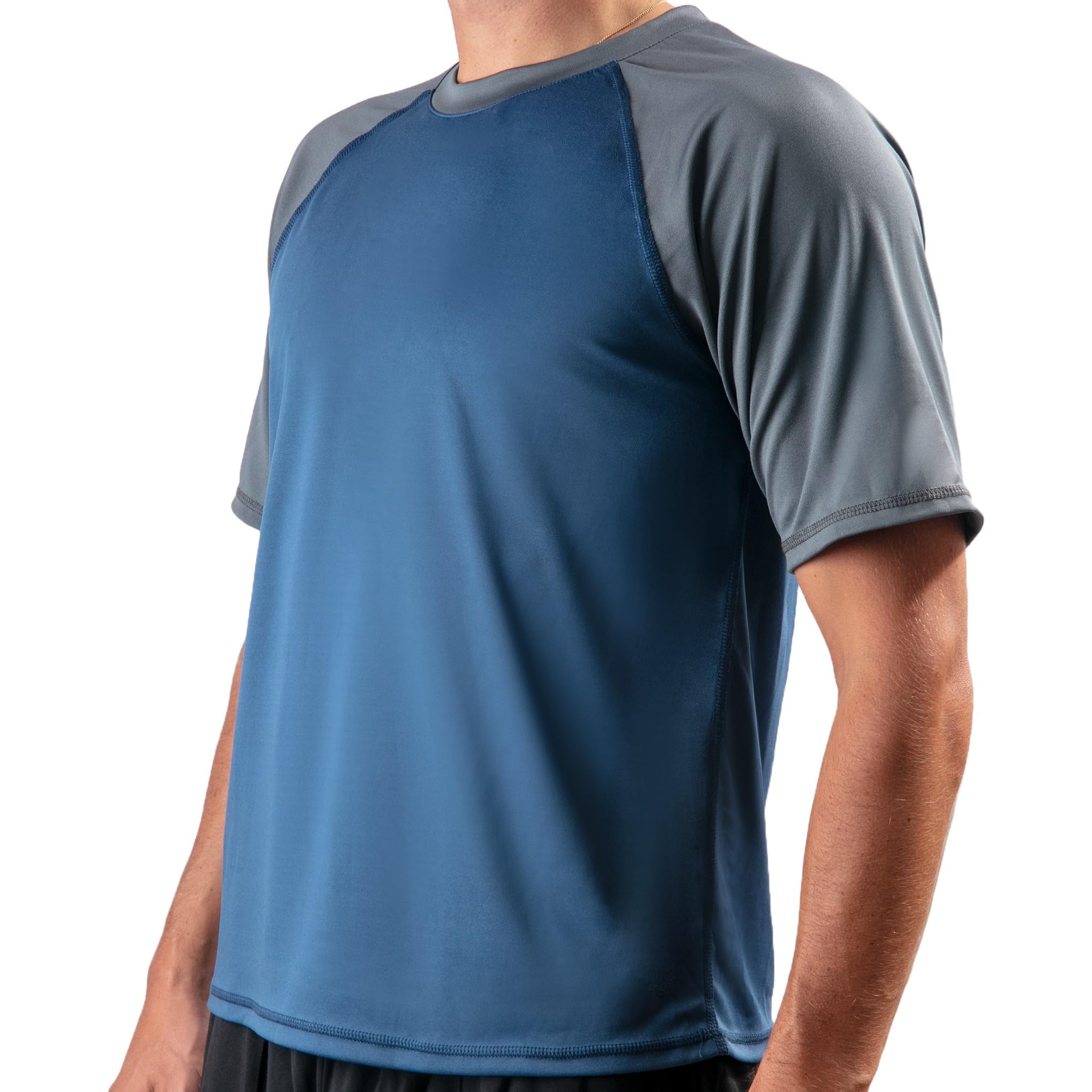 Kanu Surf Men's Contrast Rashguard UPF 50+ Swim Shirt