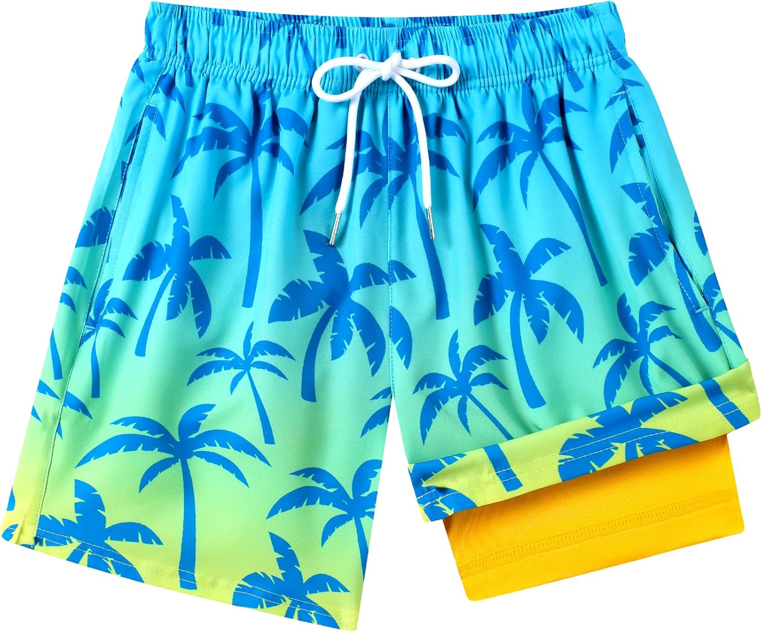 Coespewix Boys Swim Trunks with Compression Liner Relaxed Fit Boys Bathing Suits Boy Swim Shorts Quick Dry Youth Swimsuit