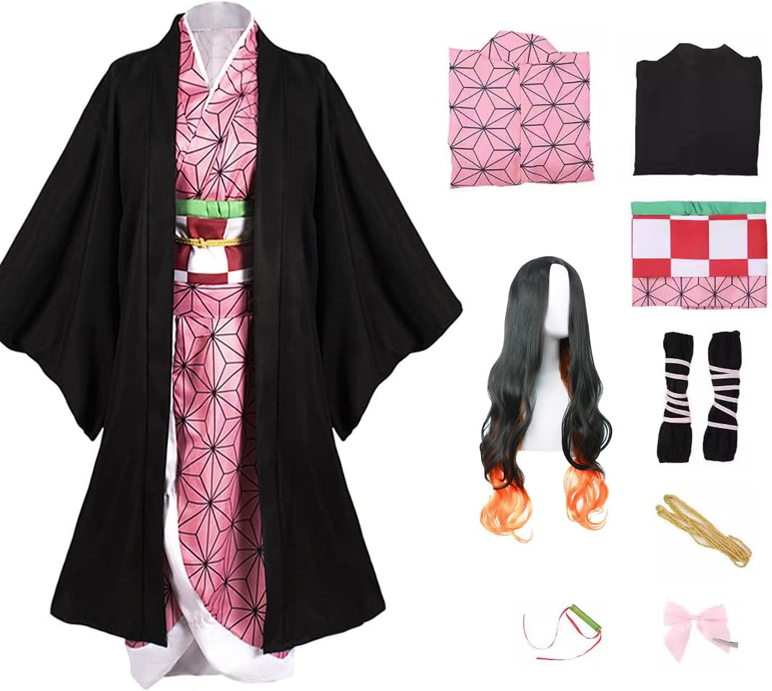 Anime Cosplay Costume Outfit Dress Suit Full Set with Hairwear and Mouthpiece two style Women with Wig