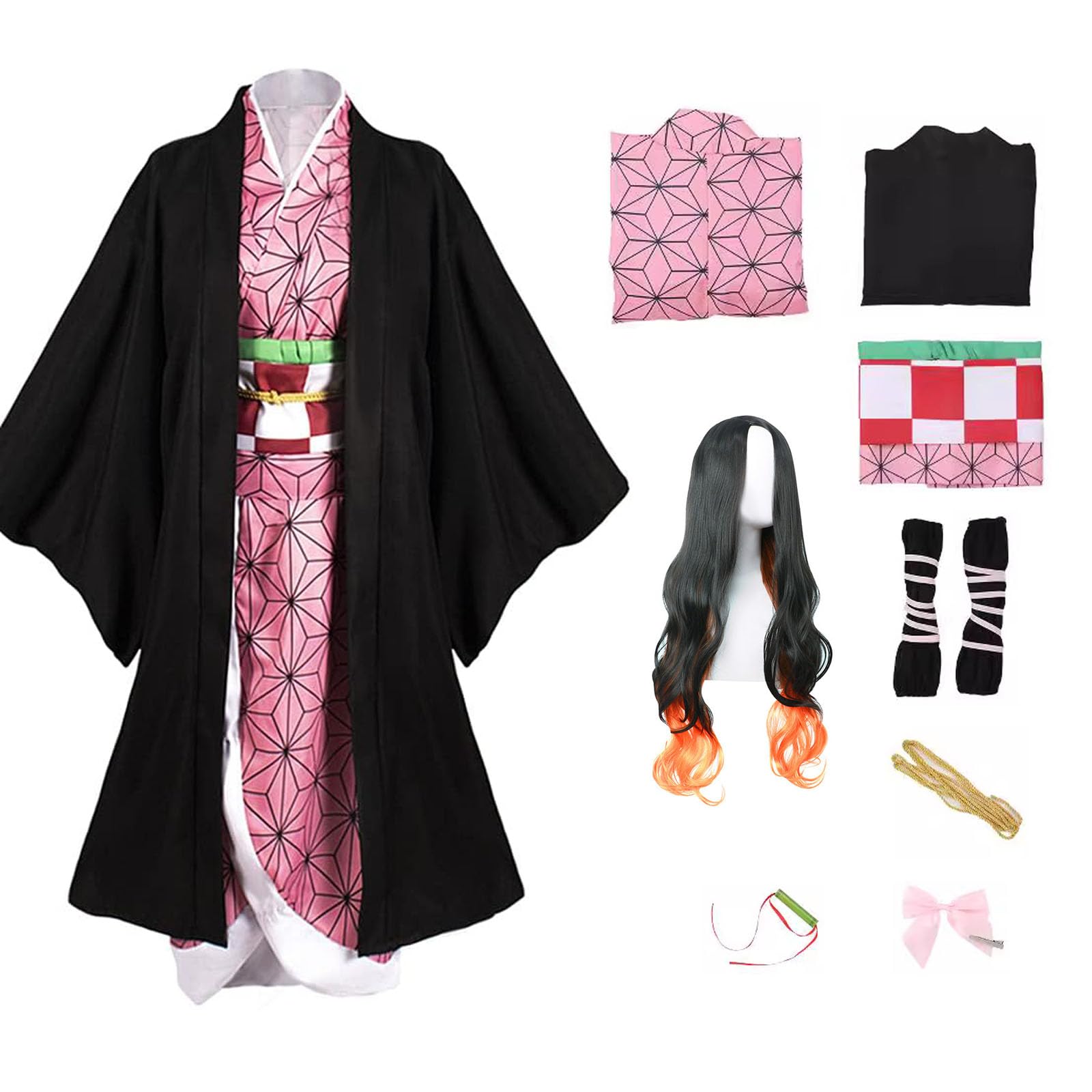 Anime Cosplay Costume Outfit Dress Suit Full Set with Hairwear and Mouthpiece two style Women with Wig