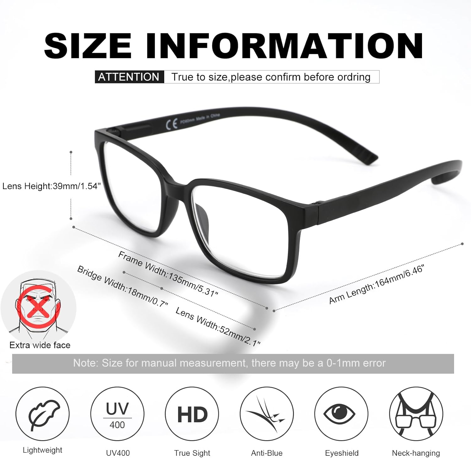 CARA 2 Pack Progressive Reading Glasses for Women Men Multifocus Blue Light Blocking Computer Readers, Around the Neck Hanging Frame with Flexible Spring Hinges Long Temples(Black+Tortoise, +2.50) - Image 5