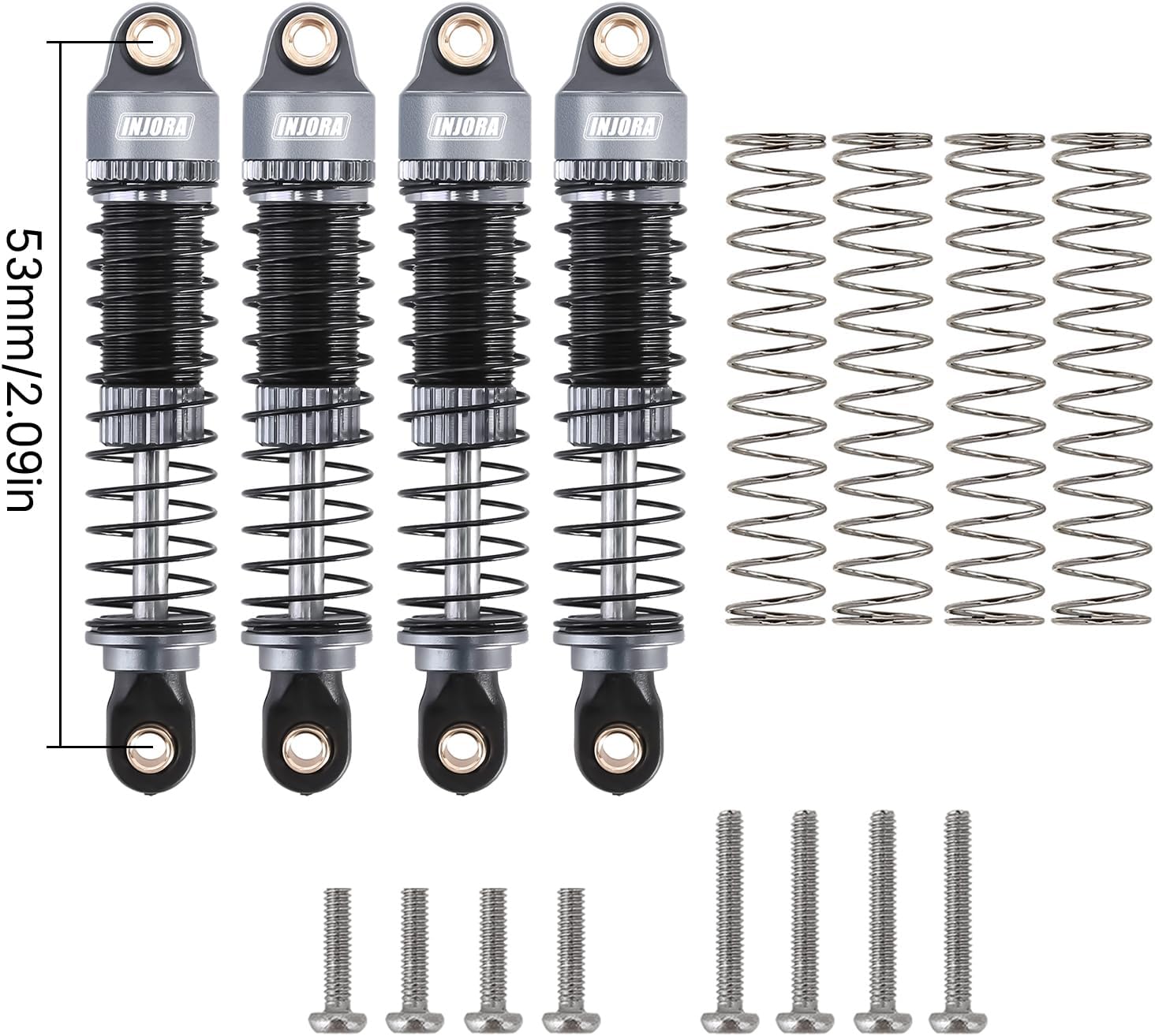 INJORA RC Shock Flex Blades and 53mm Shocks for TRX4M 1/18 RC Crawler Upgrade