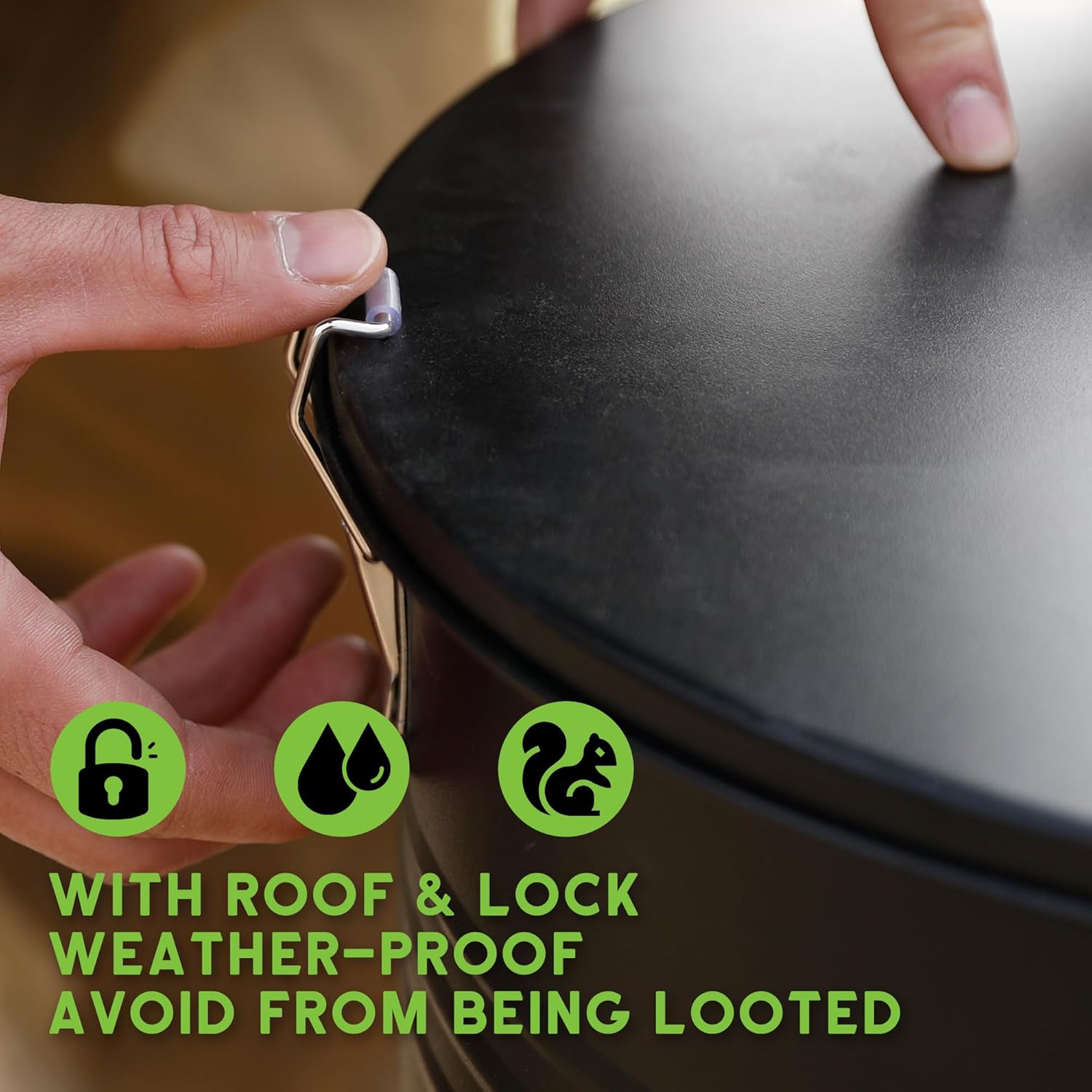 Solution4Patio 50-75 LB Large Free Standing Deer Feeding Barrel, Heavy Duty Metal Hunting Game Feeder, Portable Gravity Deer Feeder Automatic Dispenser, Weather-Proof