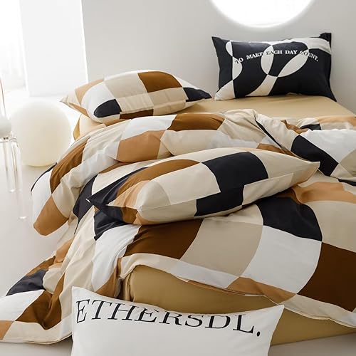 Miniatura 265 de Luxlovery - Juego de edredón azul neblina, tamaño matrimonial, minimalista, azul polvoriento, edredones de algodón suaves y transpirables, azul