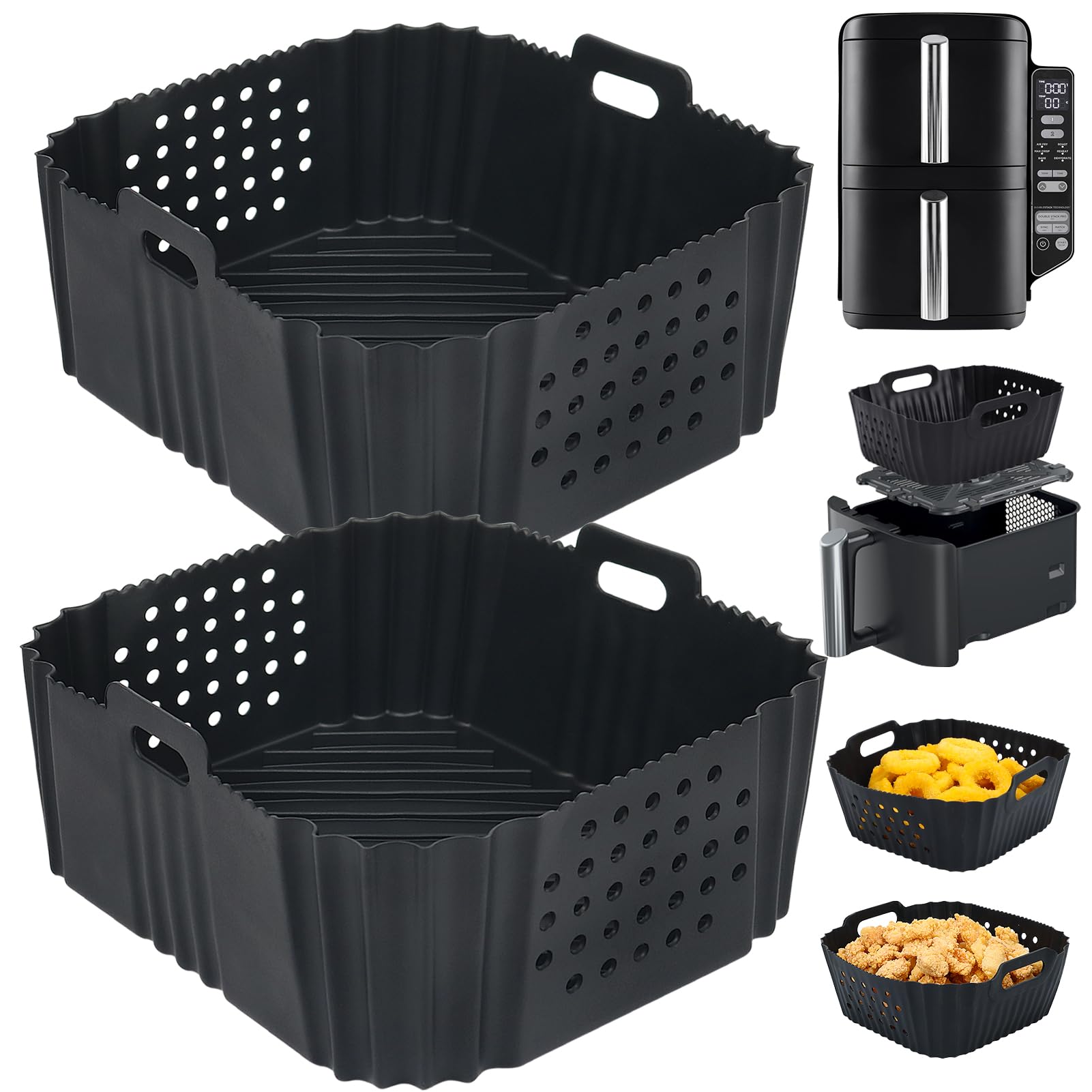 Fodere in silicone per friggitrice ad aria Ninja Double Stack da 7,6 L: SL300UK, doppia fodera in silicone per SL300UK, accessori compatibili per
