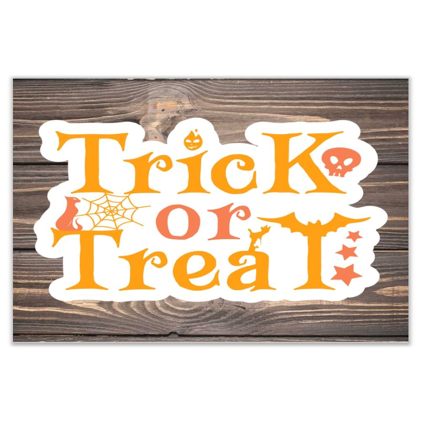 Panneau Trick or Treat bois solution déco salon chaleureuse