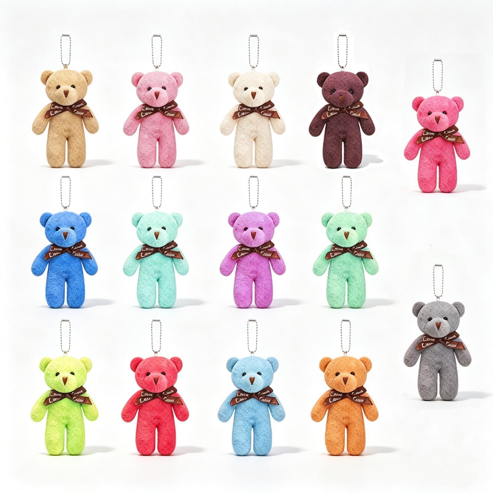 Wndgh Mini Teddy Bears, 14-Pack Small Bear Keyrings