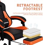 Gaming Chair with Footrest,High Back Gamer Chairs with Massage Reclining Computer Chairs Big and Tall Racing Gaming Chair Ergonomic Game Chair for Adults (Sky Orange)